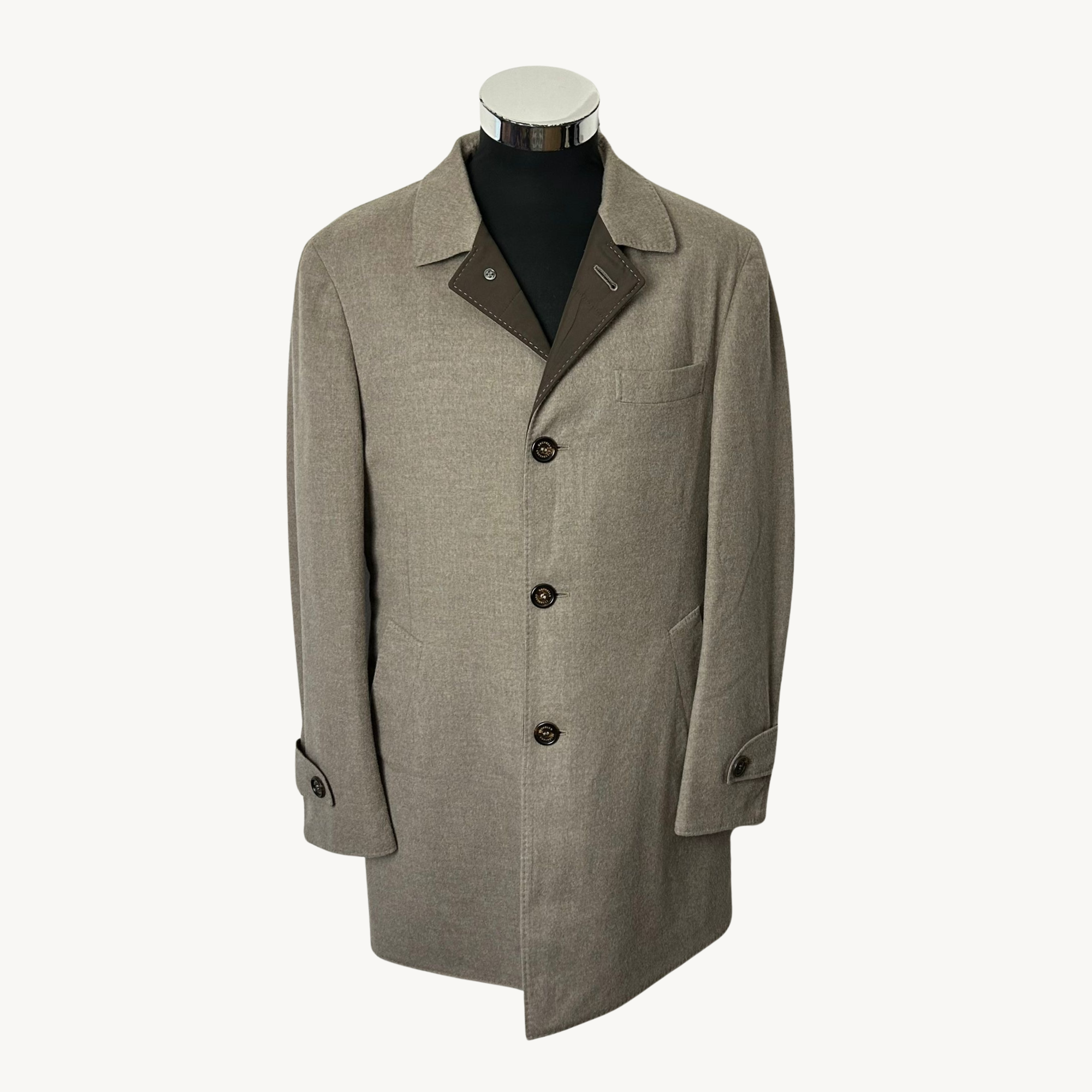 Brown/grey Coat made of Wool/Cashmere