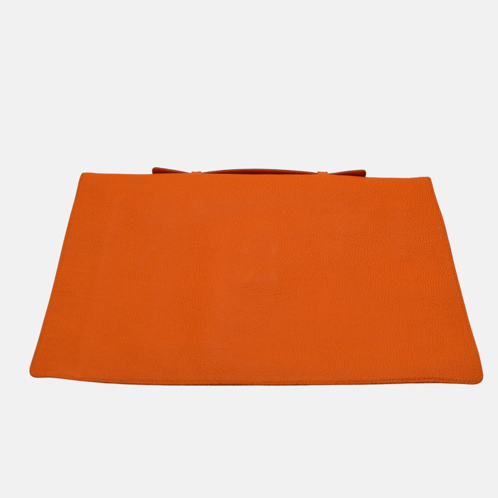 Orange Leather Brief Case