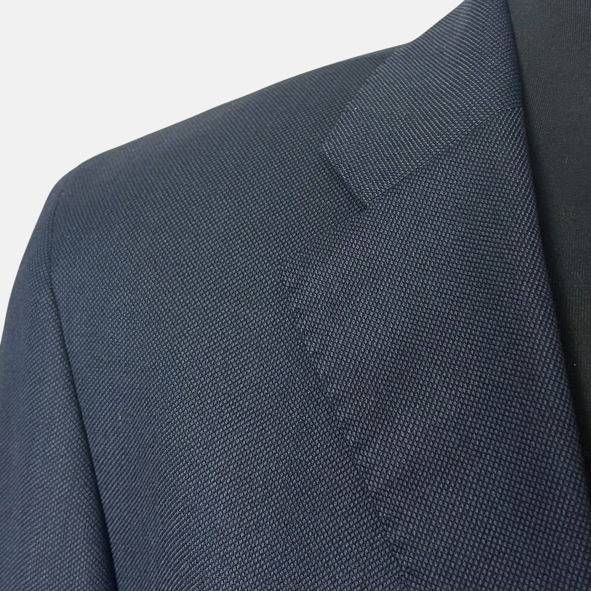 Navy Patterned Suit made of Virgin Wool (EU 48)