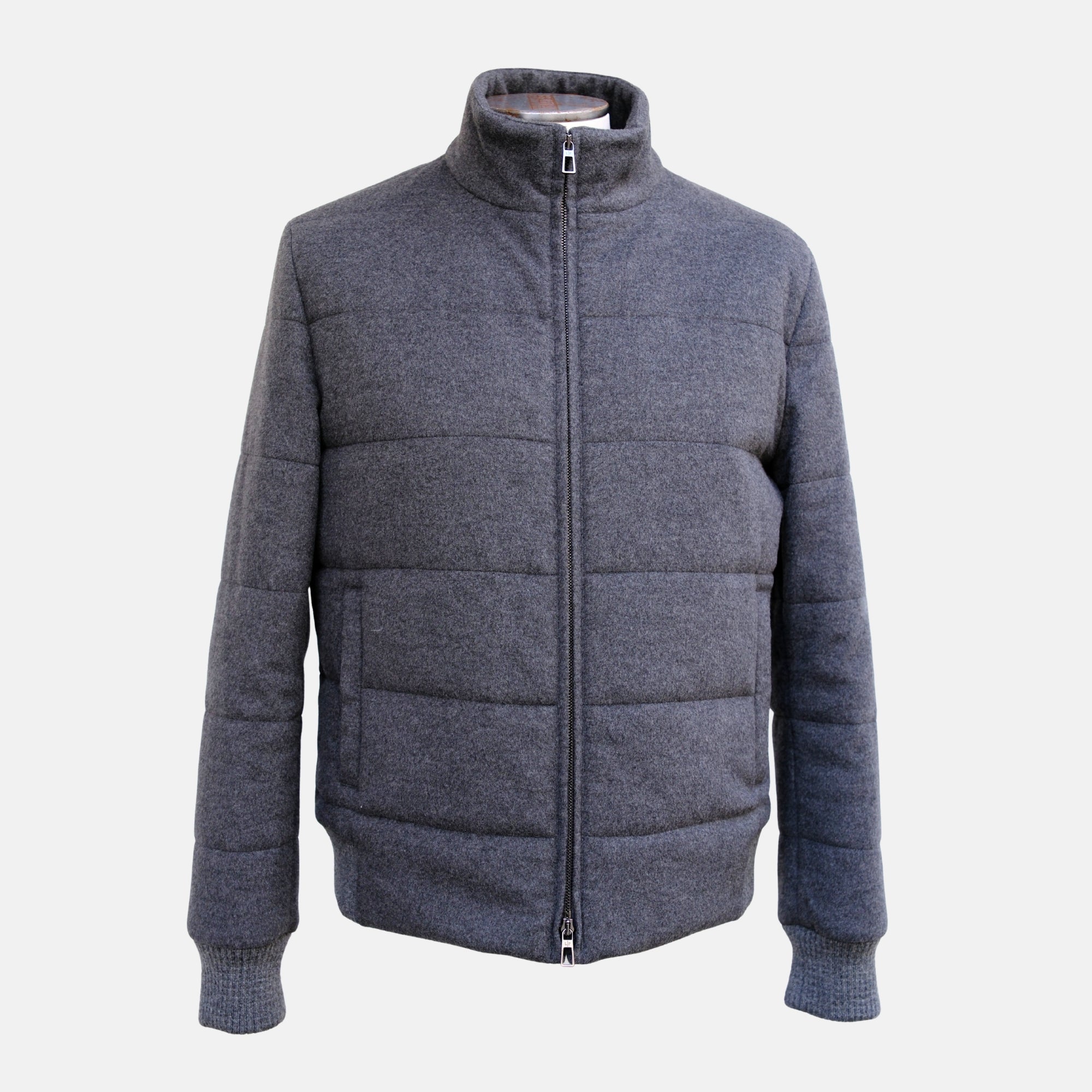 Gray Puffer Jacket made of Cashmere (M)