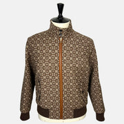 Beige-Ebony Bomber Jacket made of Wool/Silk (EU 46)