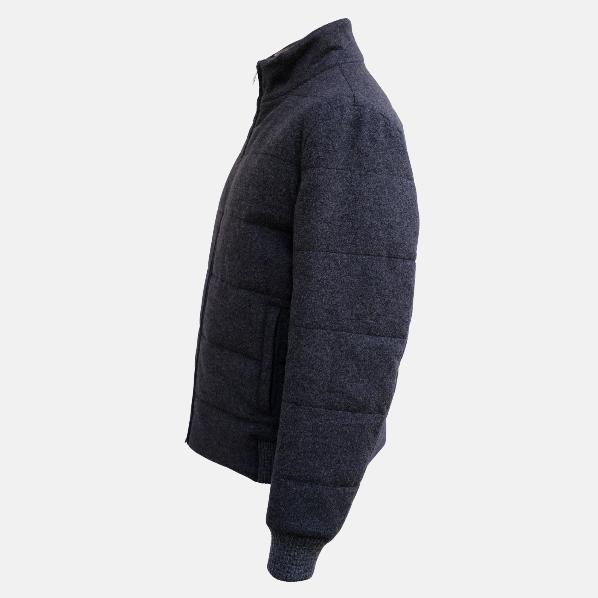 Gray Puffer Jacket made of Cashmere (M)