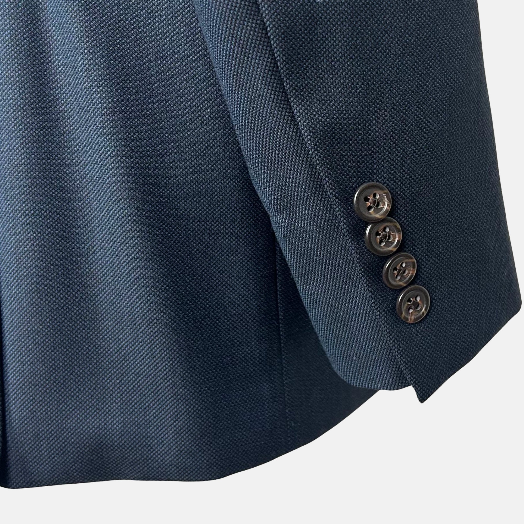 Navy Patterned Suit made of Virgin Wool (EU 48)