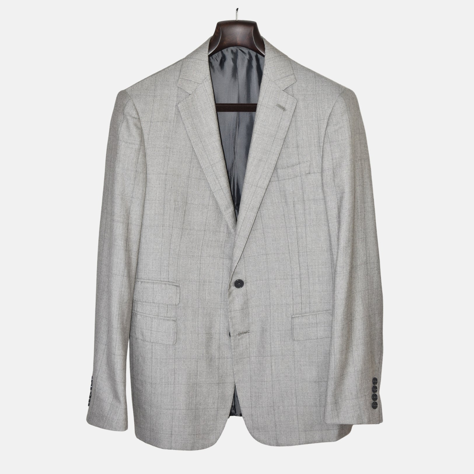Grey Light Checked Cashmere Blazer (EU 50)
