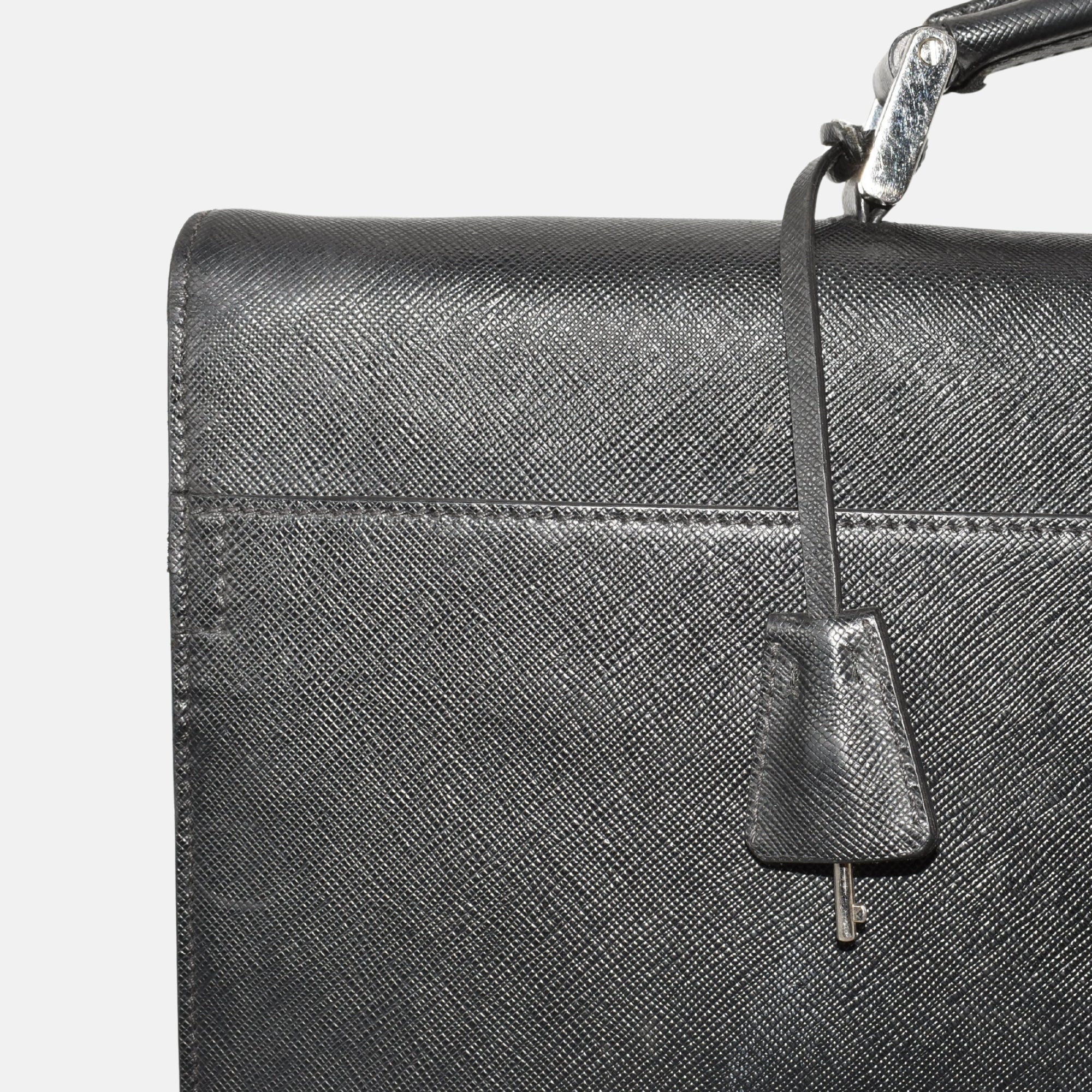 Black Briefcase made of Saffiano Leather