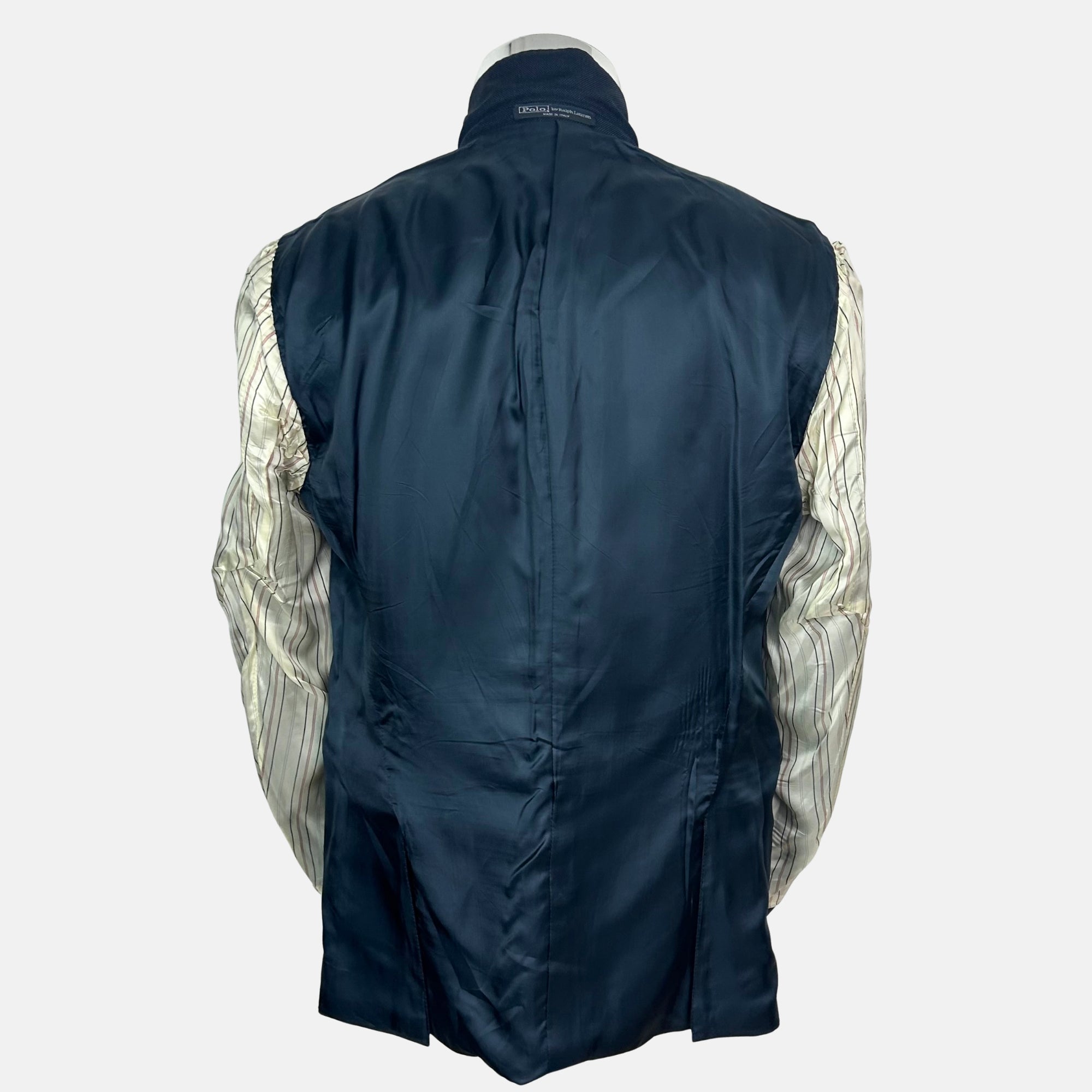 Navy Patterned Suit made of Virgin Wool (EU 48)