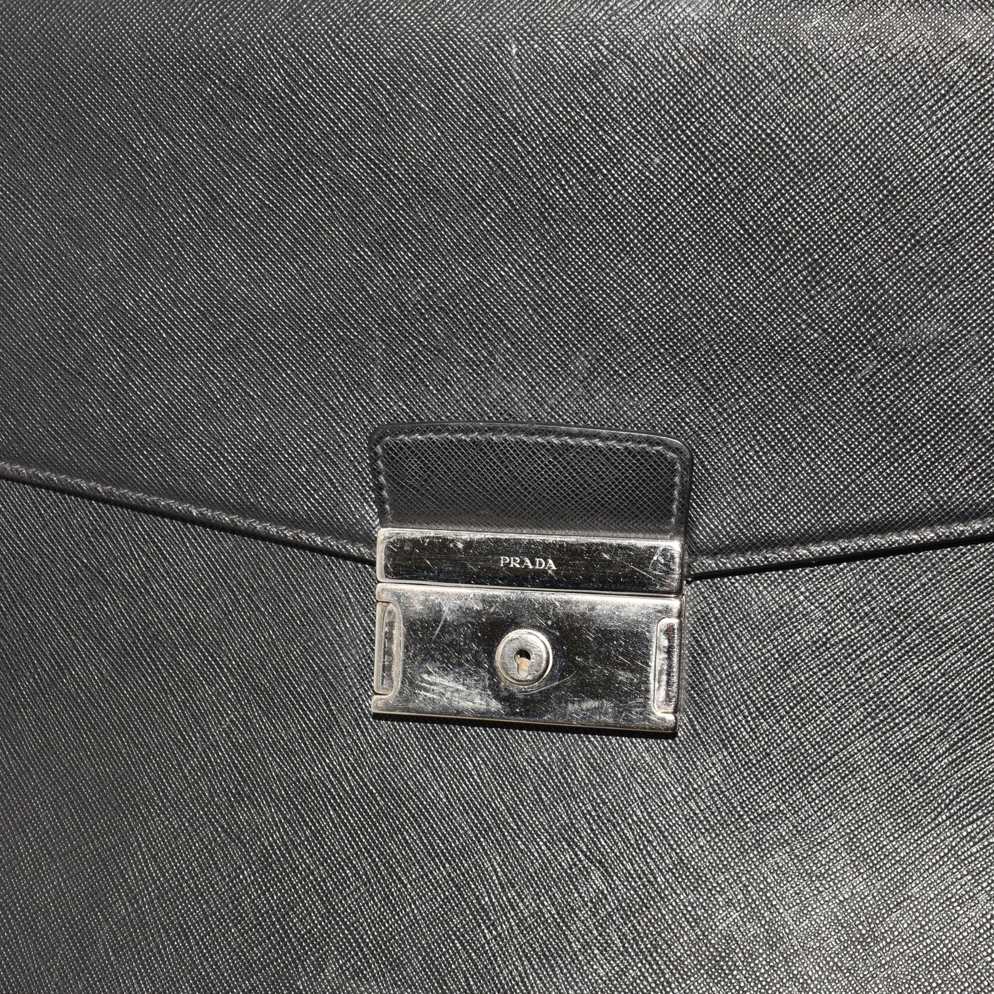 Black Briefcase made of Saffiano Leather