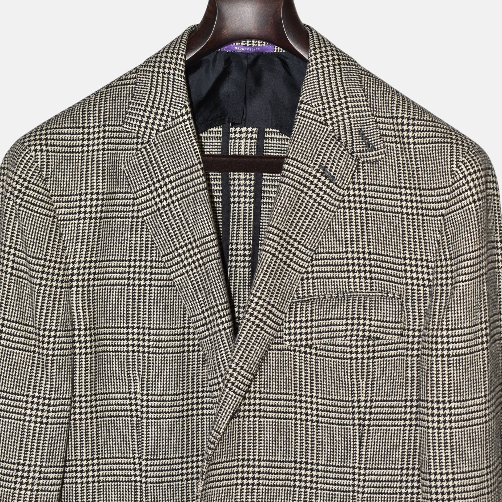 White/Black Glencheck Wool Blazer (EU 50)