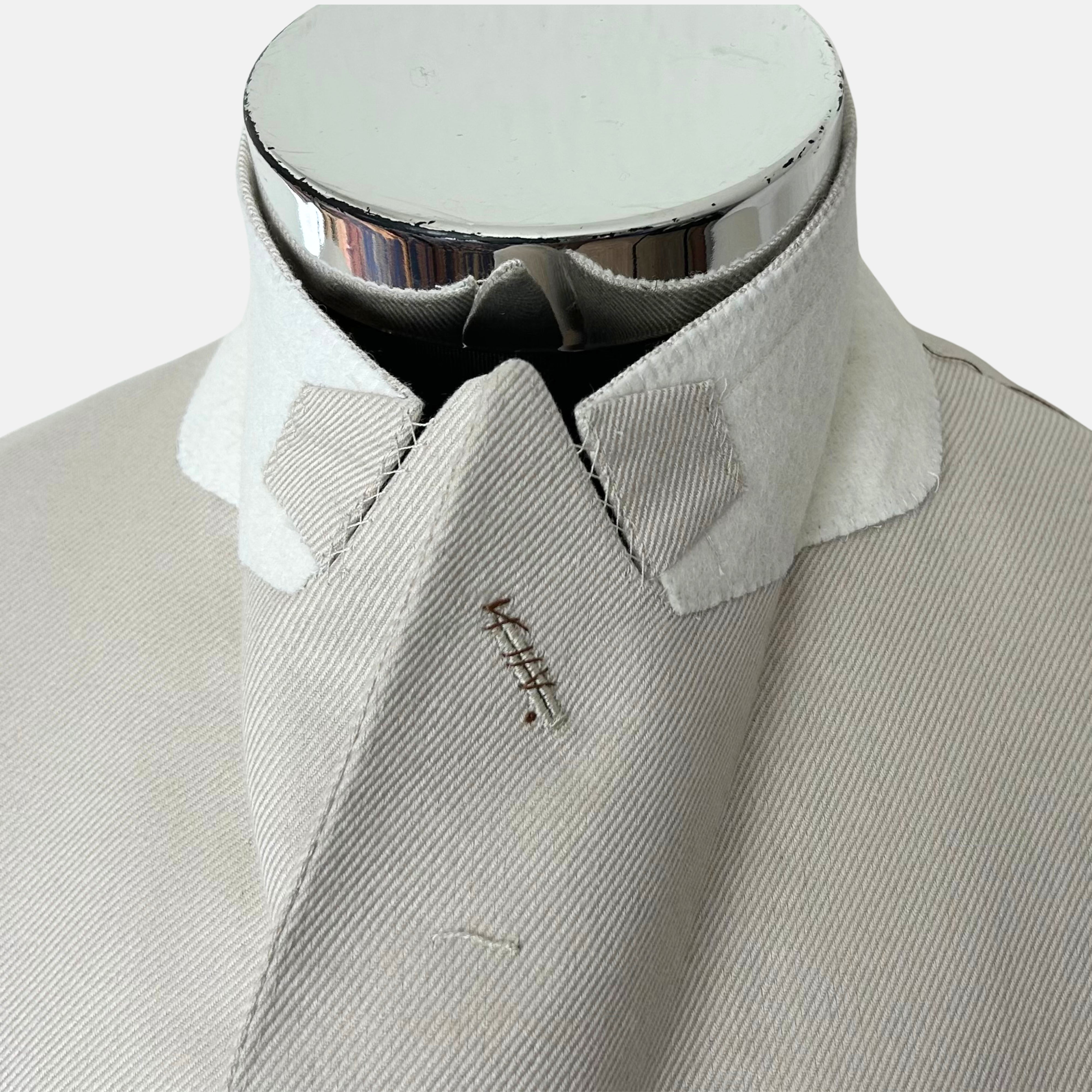 Ecru Double Breasted Blazer made of Cotton/Silk/Cashmere (EU 48)