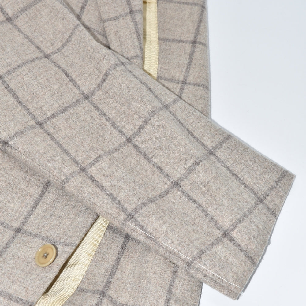 Light Grey Windowpane Wool Blazer