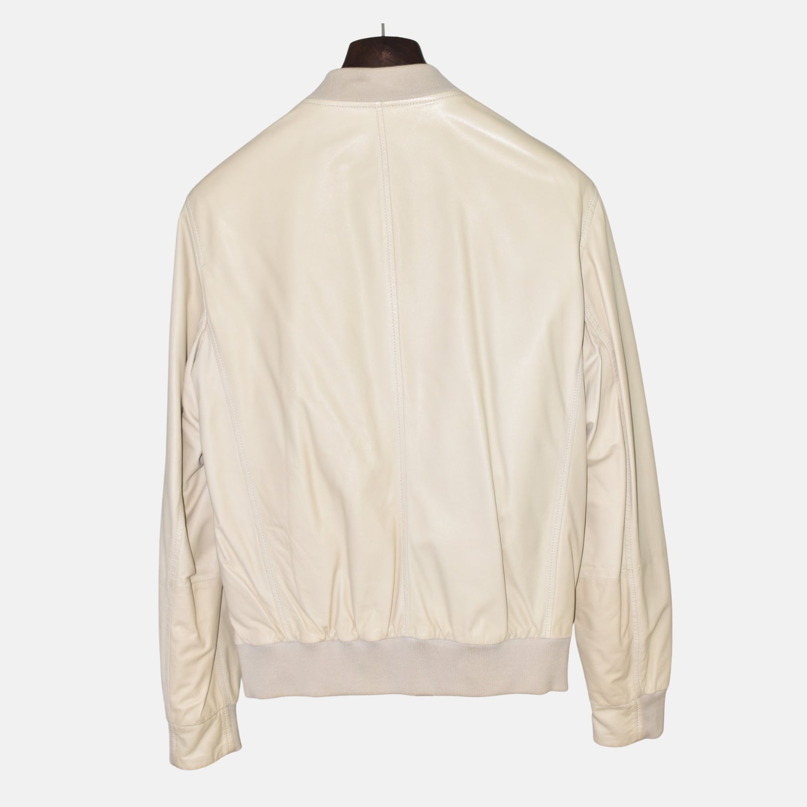 Off-White/ Grey Reversible Leather Jacket (L)