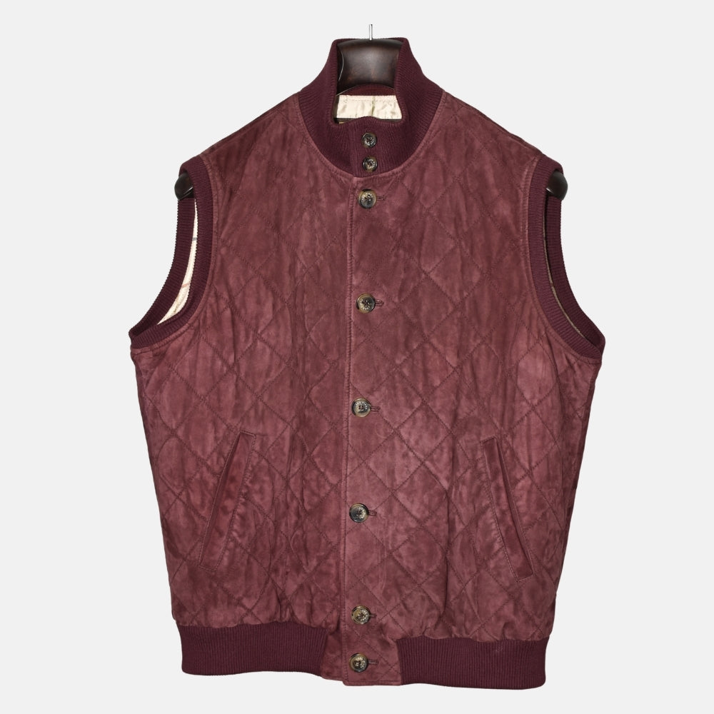 Bordeaux Vest made of Suede (L)