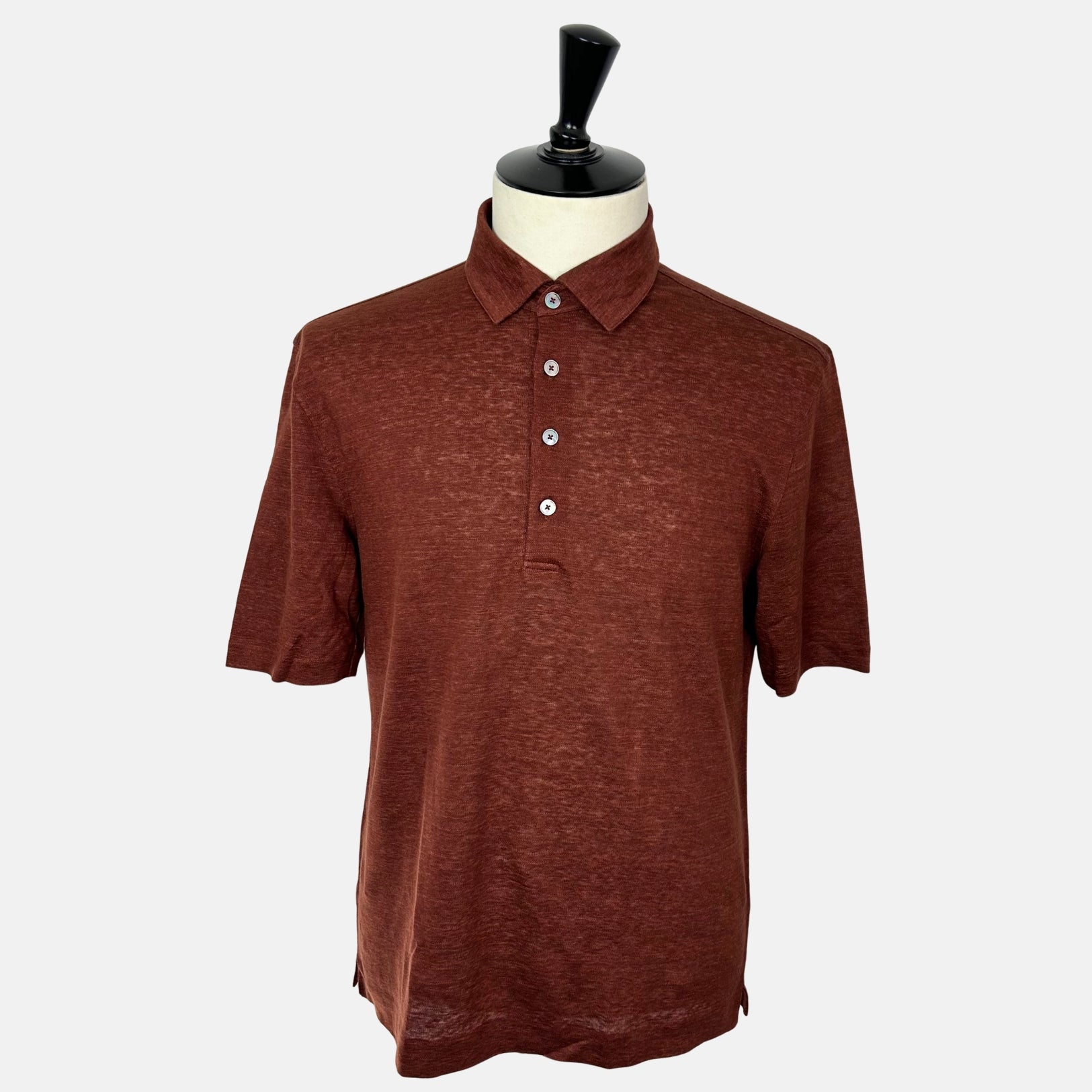 Brown Polo Shirt made of Linen (EU 50)