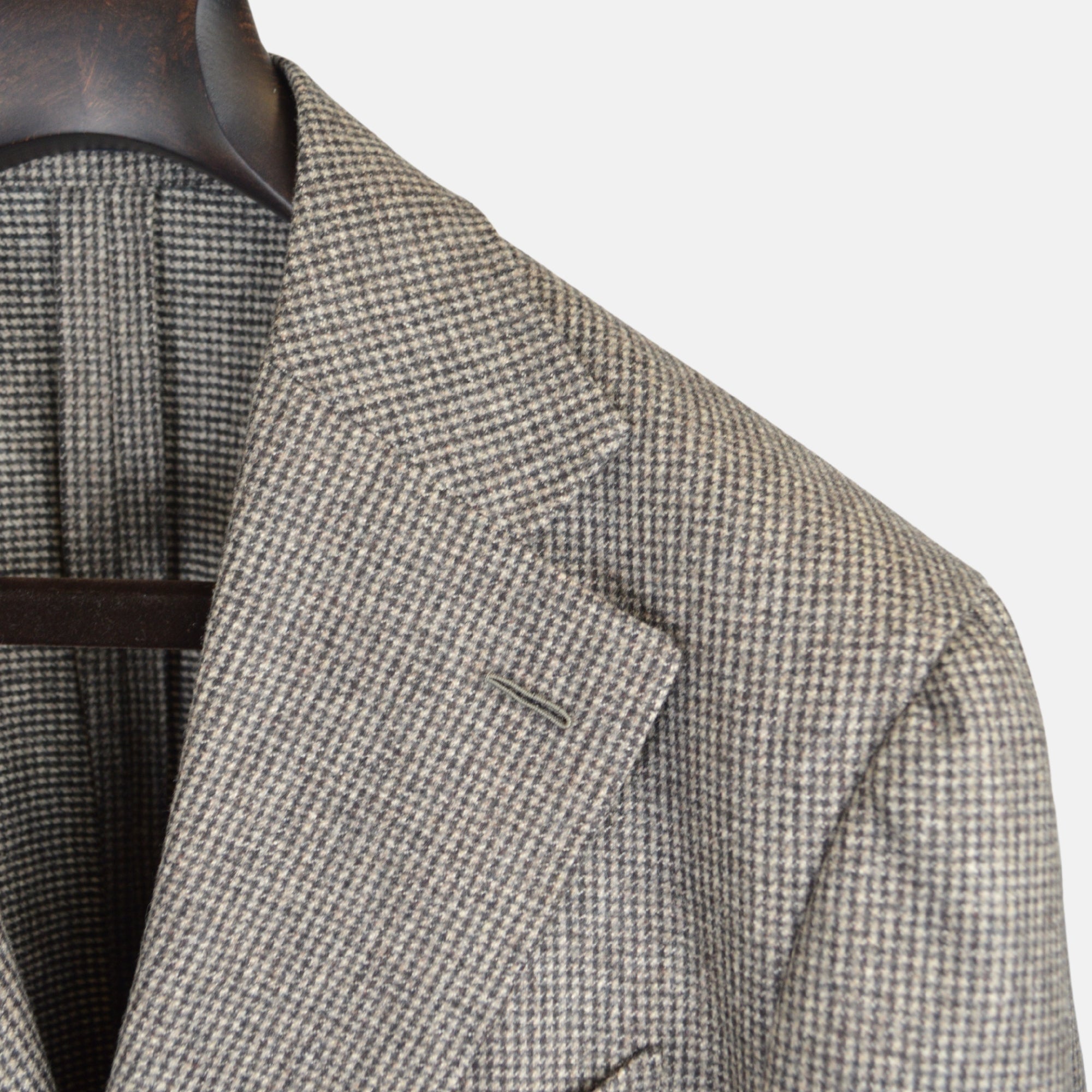 Grey Patterned Flannel Blazer made of Wool (EU 56)