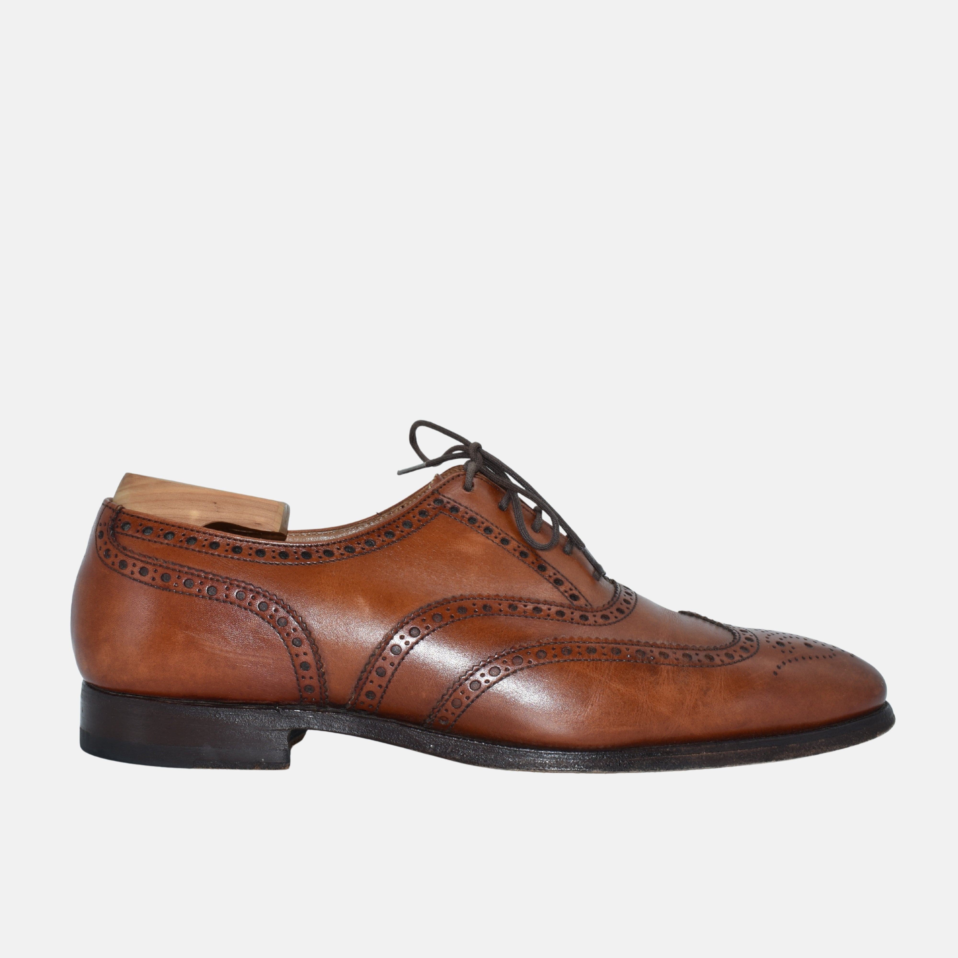 Cognac Budapester Leather Shoes "Finsbury" (EU 42)