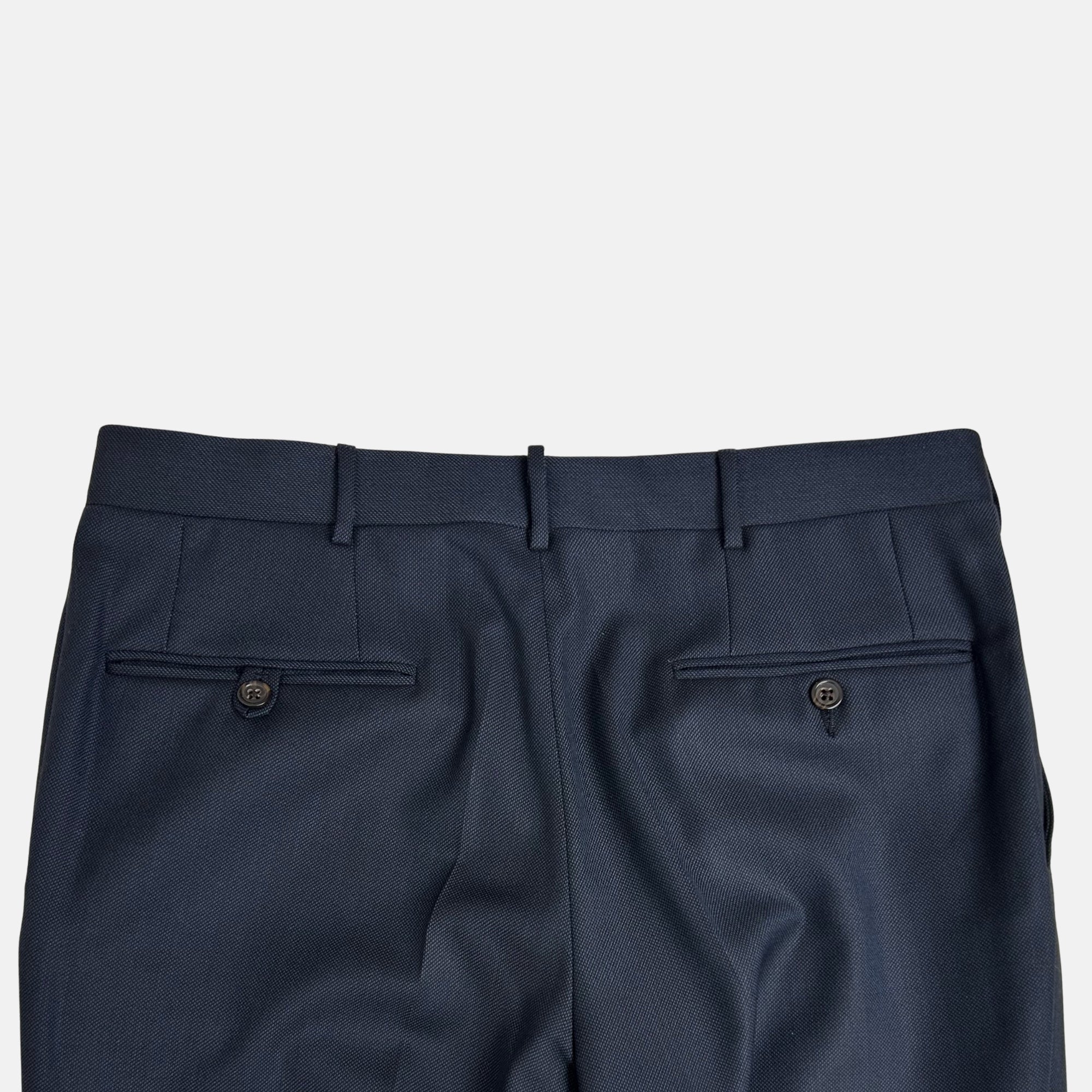 Navy Patterned Suit made of Virgin Wool (EU 48)