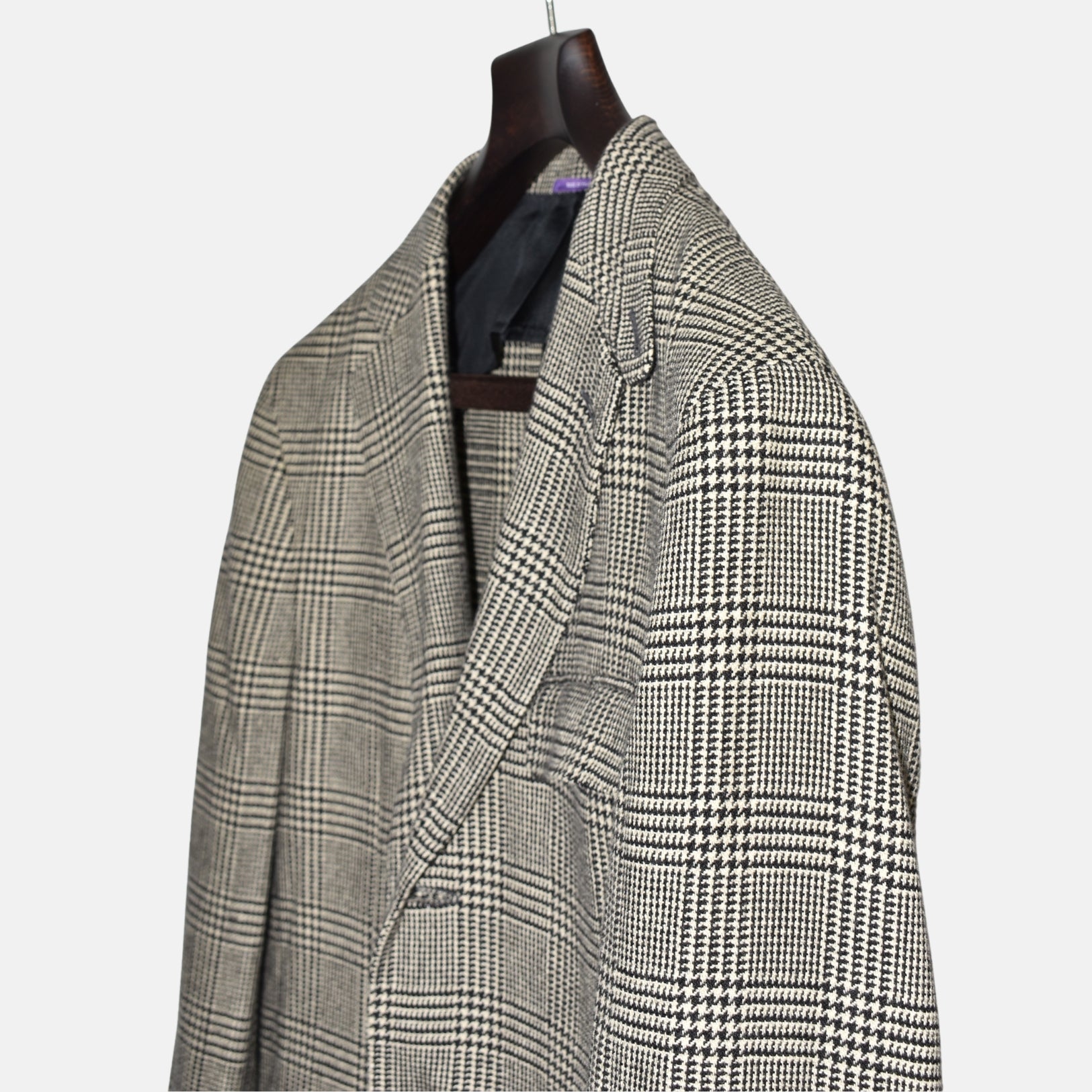 White/Black Glencheck Wool Blazer (EU 50)