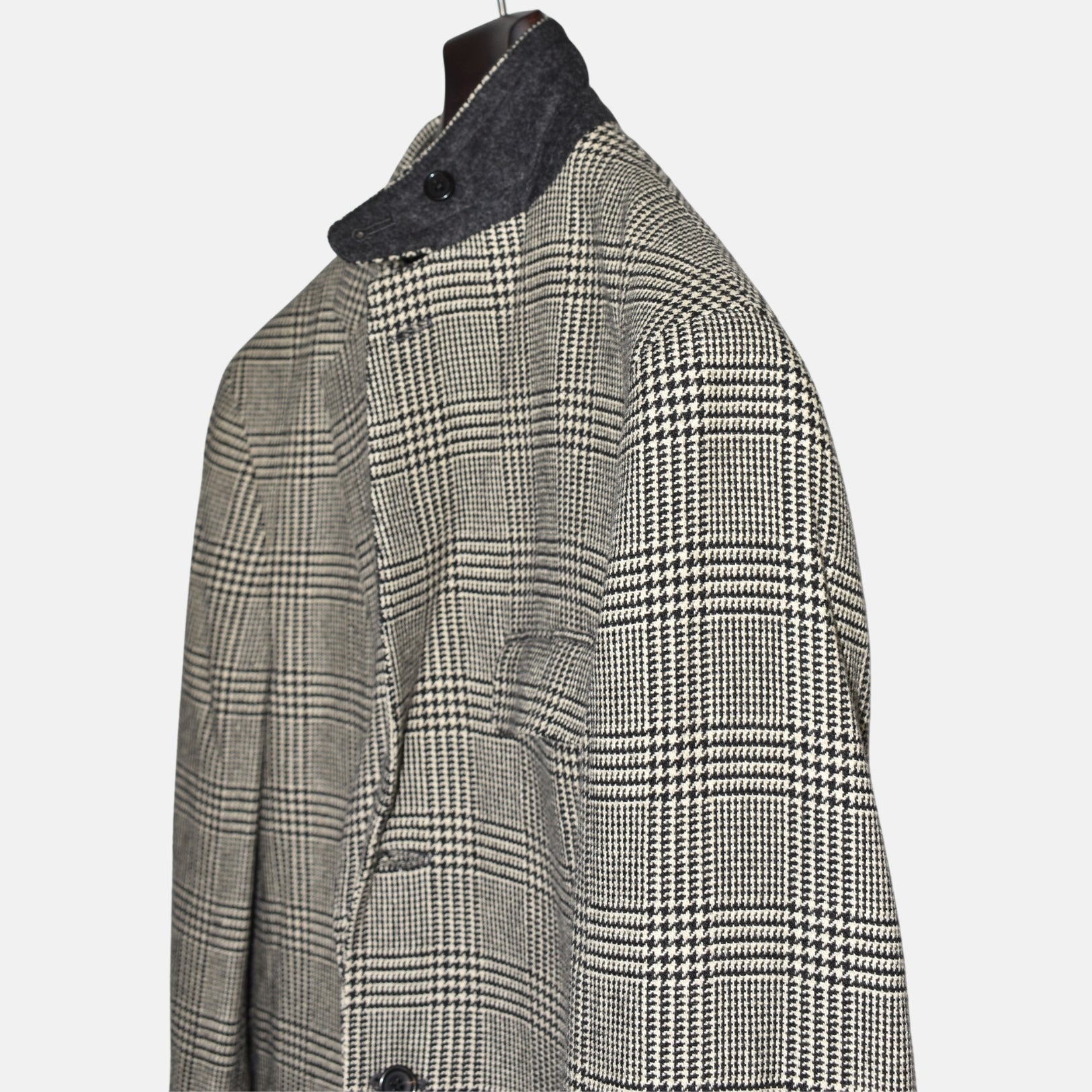 White/Black Glencheck Wool Blazer (EU 50)