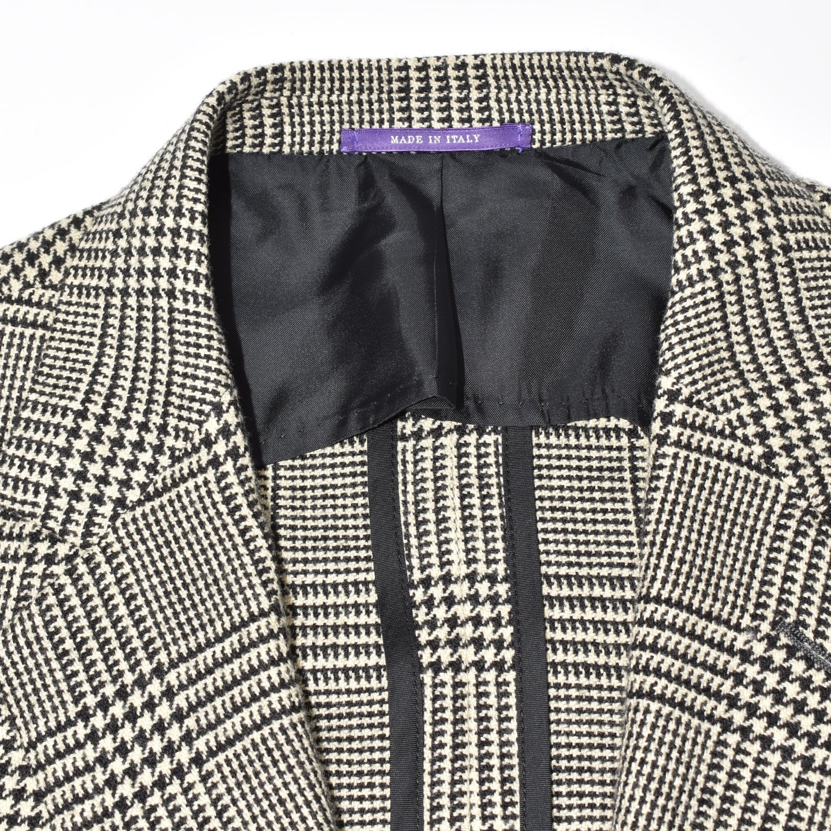 White/Black Glencheck Wool Blazer (EU 50)