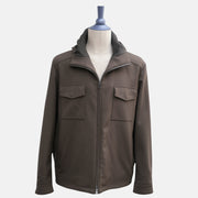 Brown Hooded Jacket made of Virgin Wool (L)