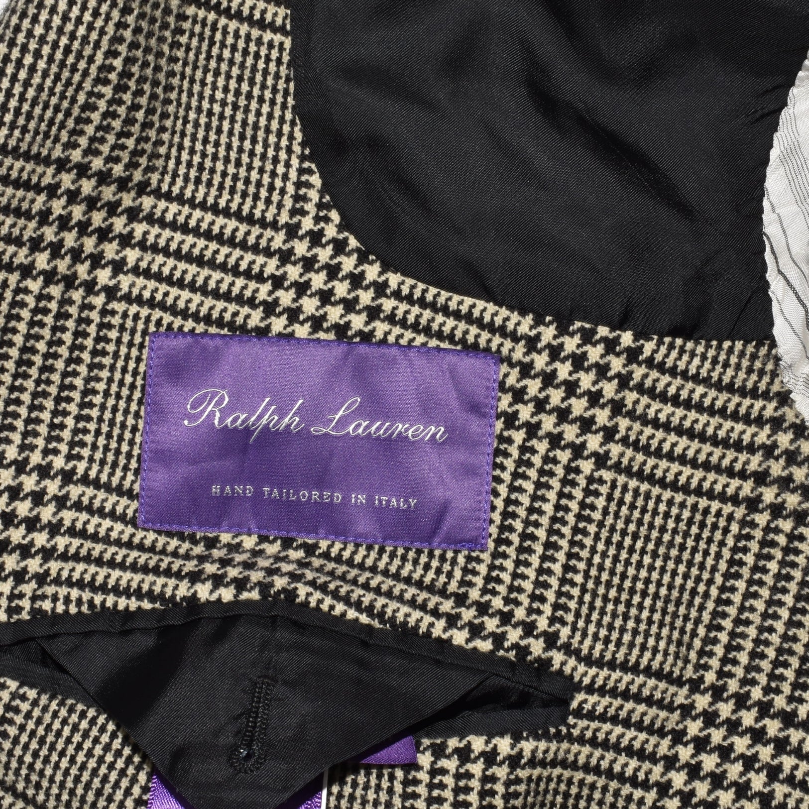 White/Black Glencheck Wool Blazer (EU 50)