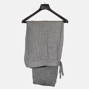 Grey Patterned Trousers made of Linen (W36)