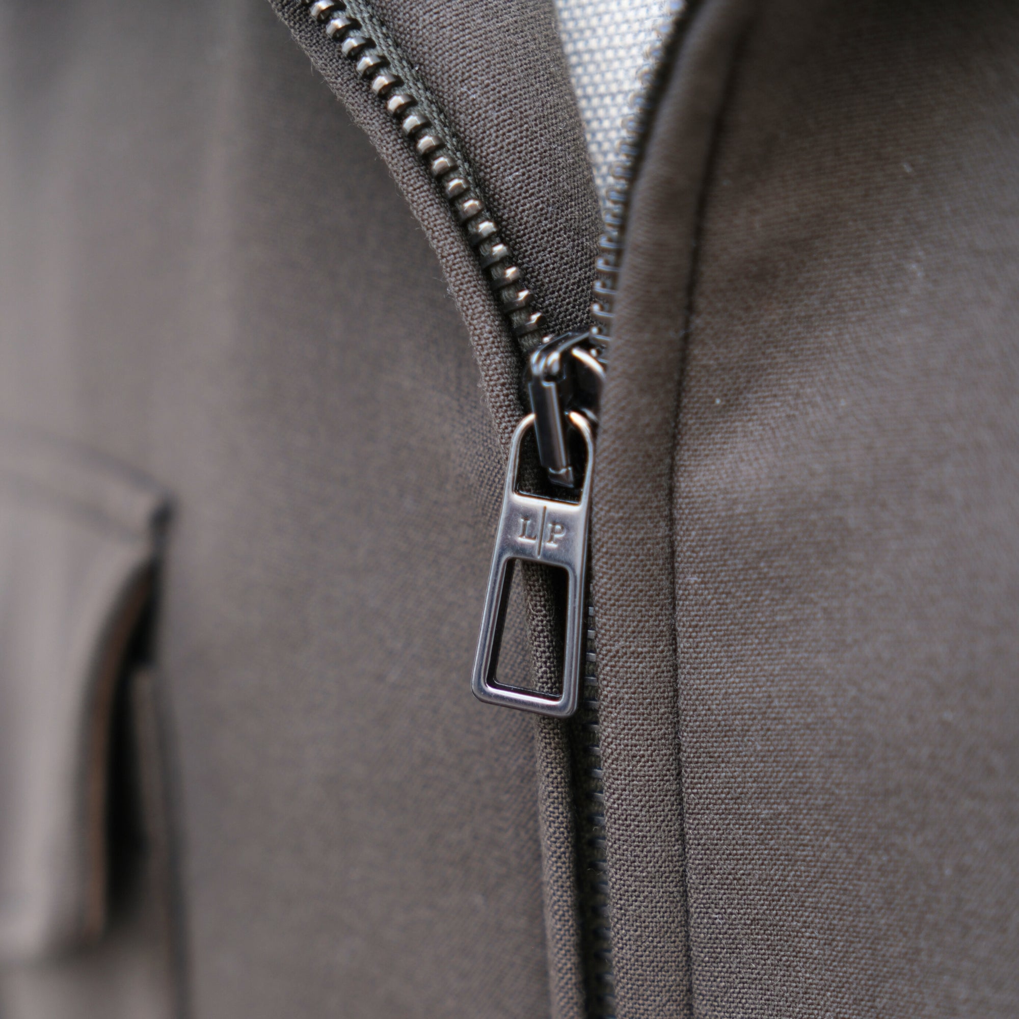 Brown Hooded Jacket made of Virgin Wool (L)
