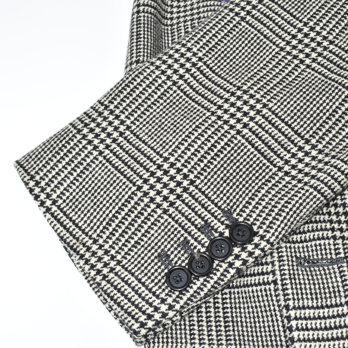 White/Black Glencheck Wool Blazer (EU 50)