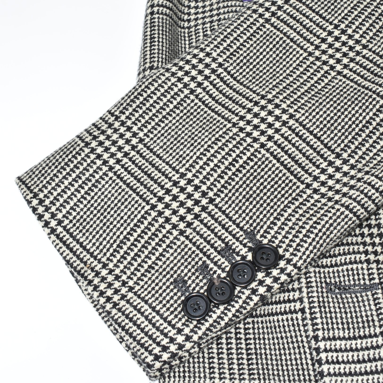 White/Black Glencheck Wool Blazer (EU 50)