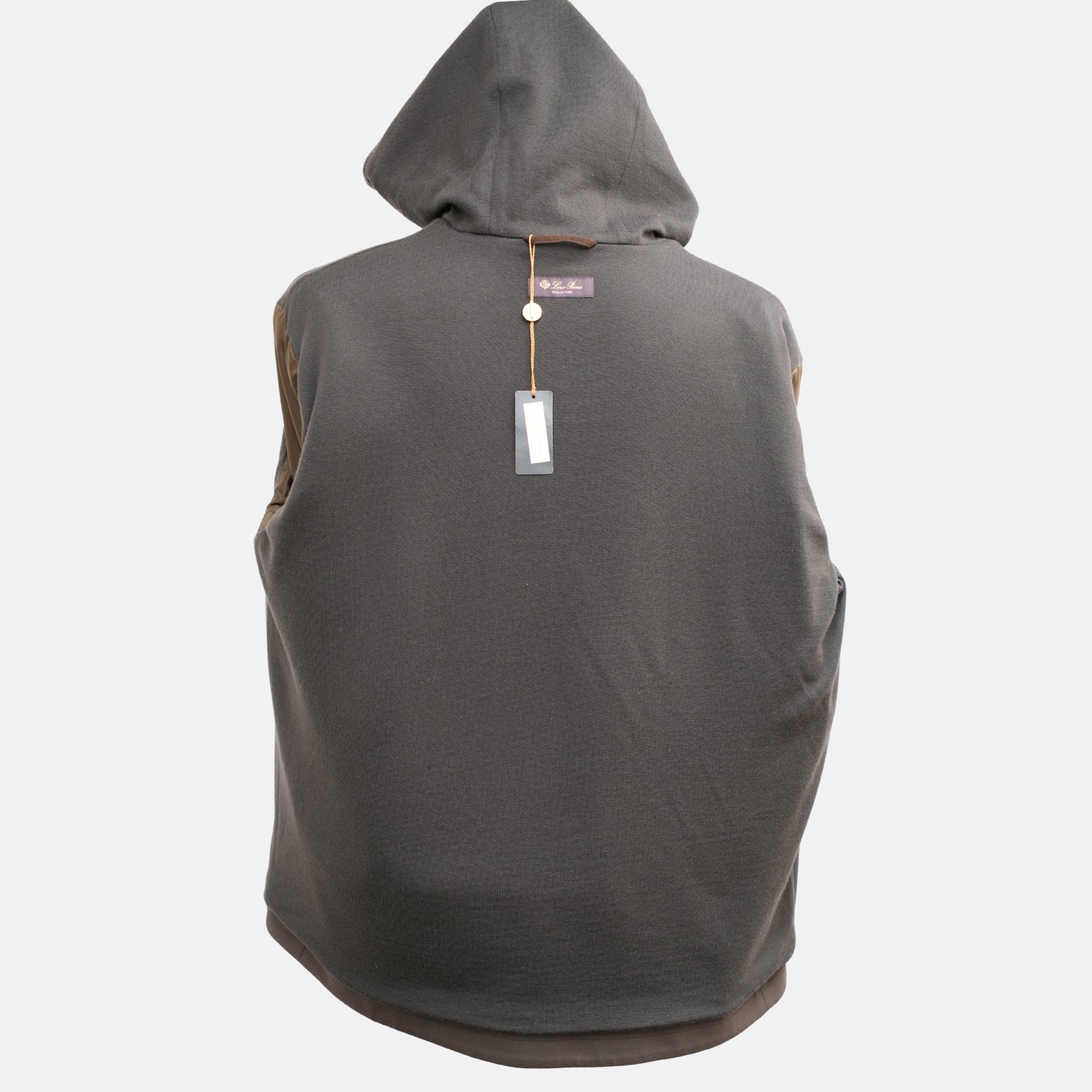 Brown Hooded Jacket made of Virgin Wool (L)