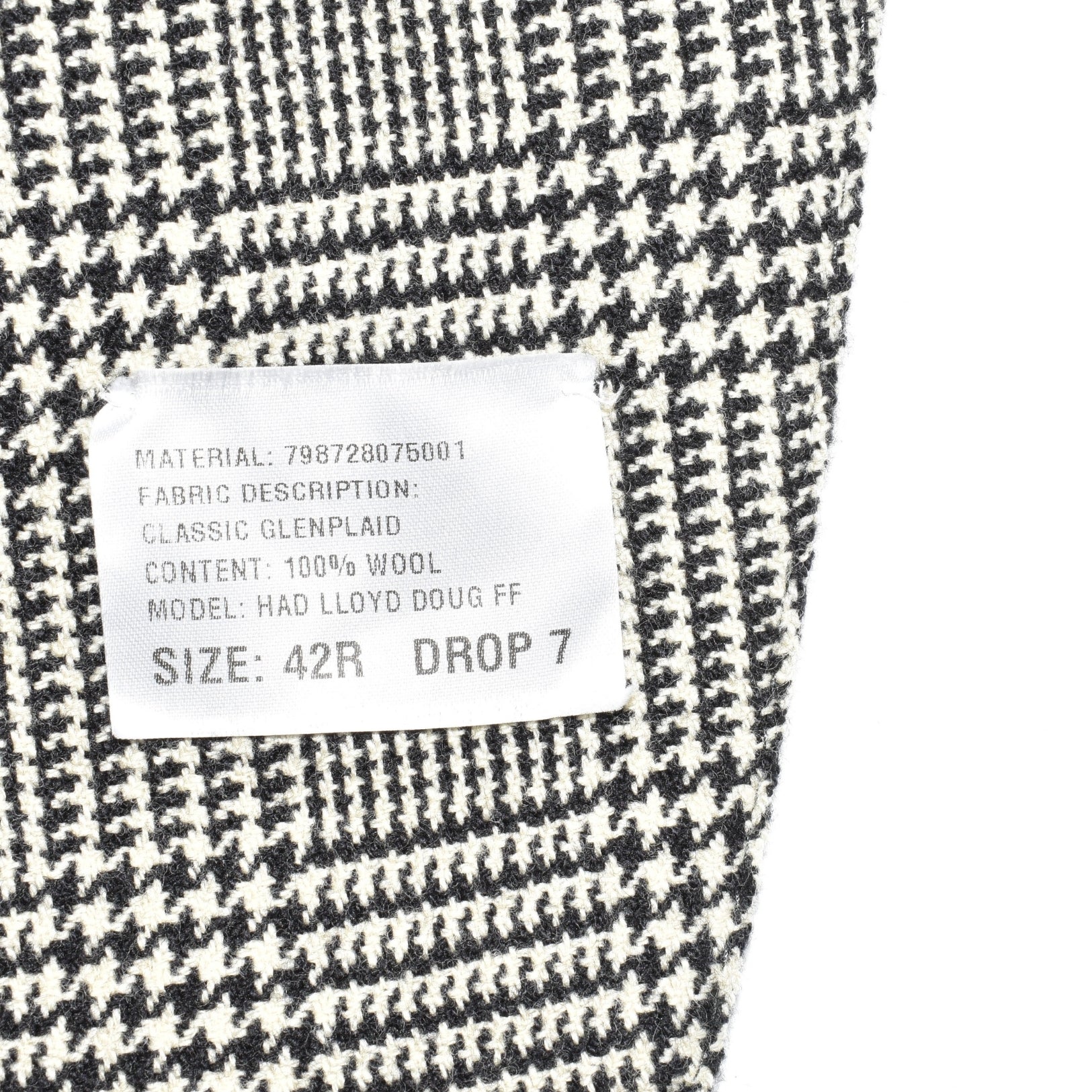 White/Black Glencheck Wool Blazer (EU 50)