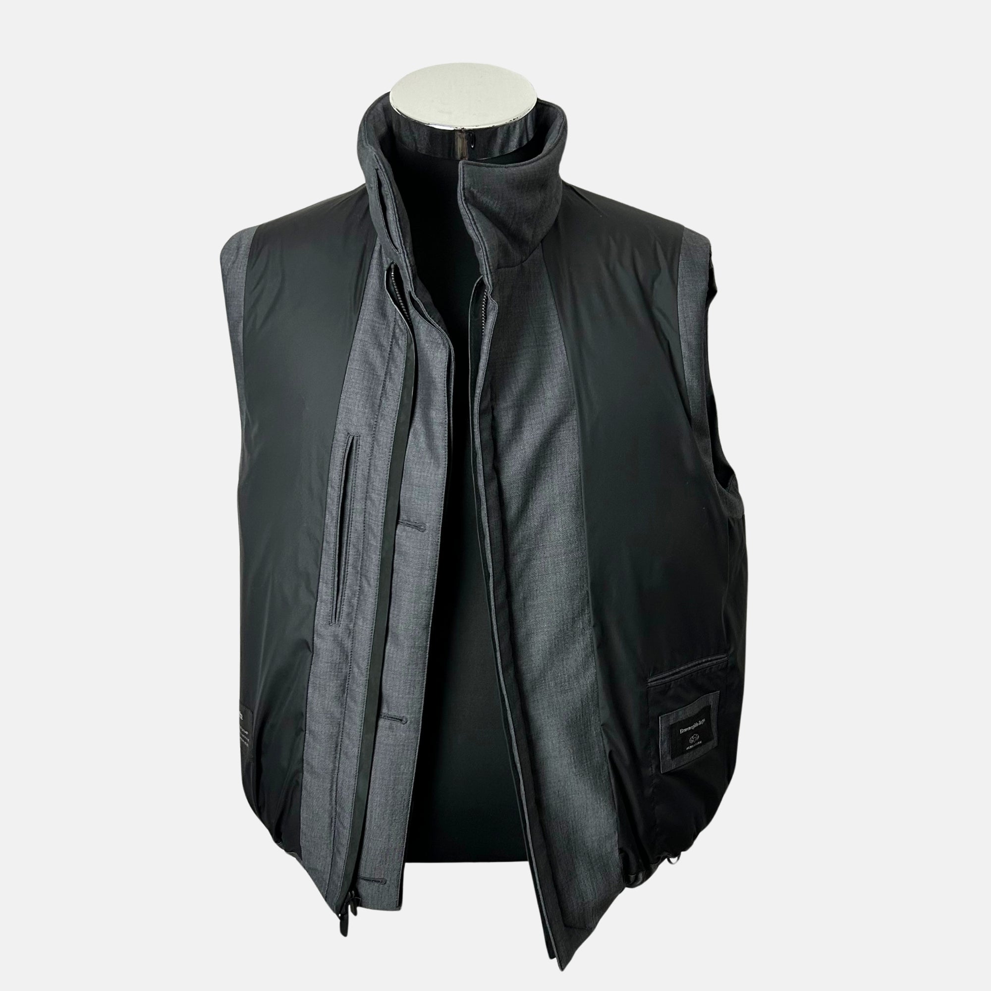 Anthracite Down Vest made of Wool/Silk (EU 48)