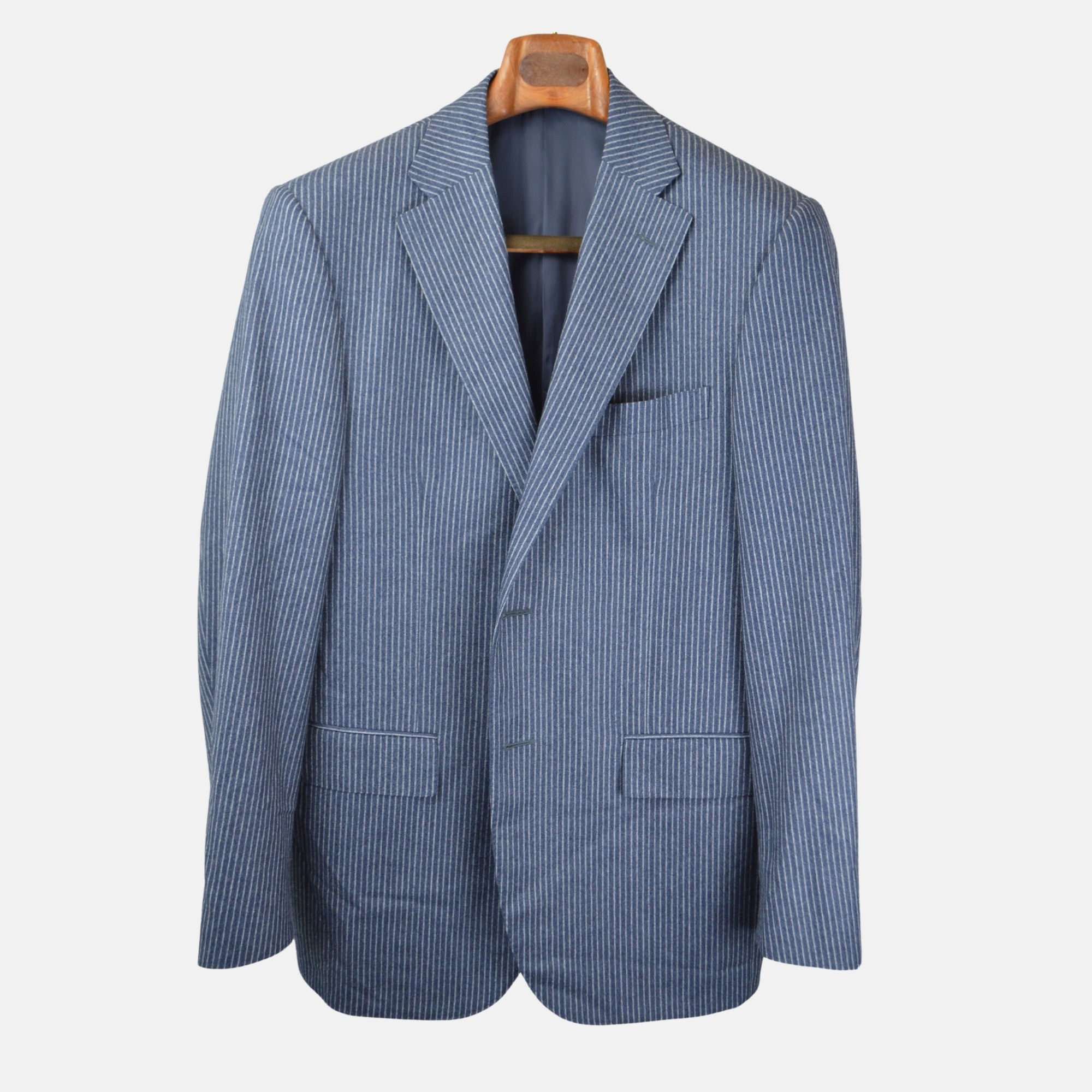 Blue/Grey Striped Suit made of Virgin Wool (EU 50)