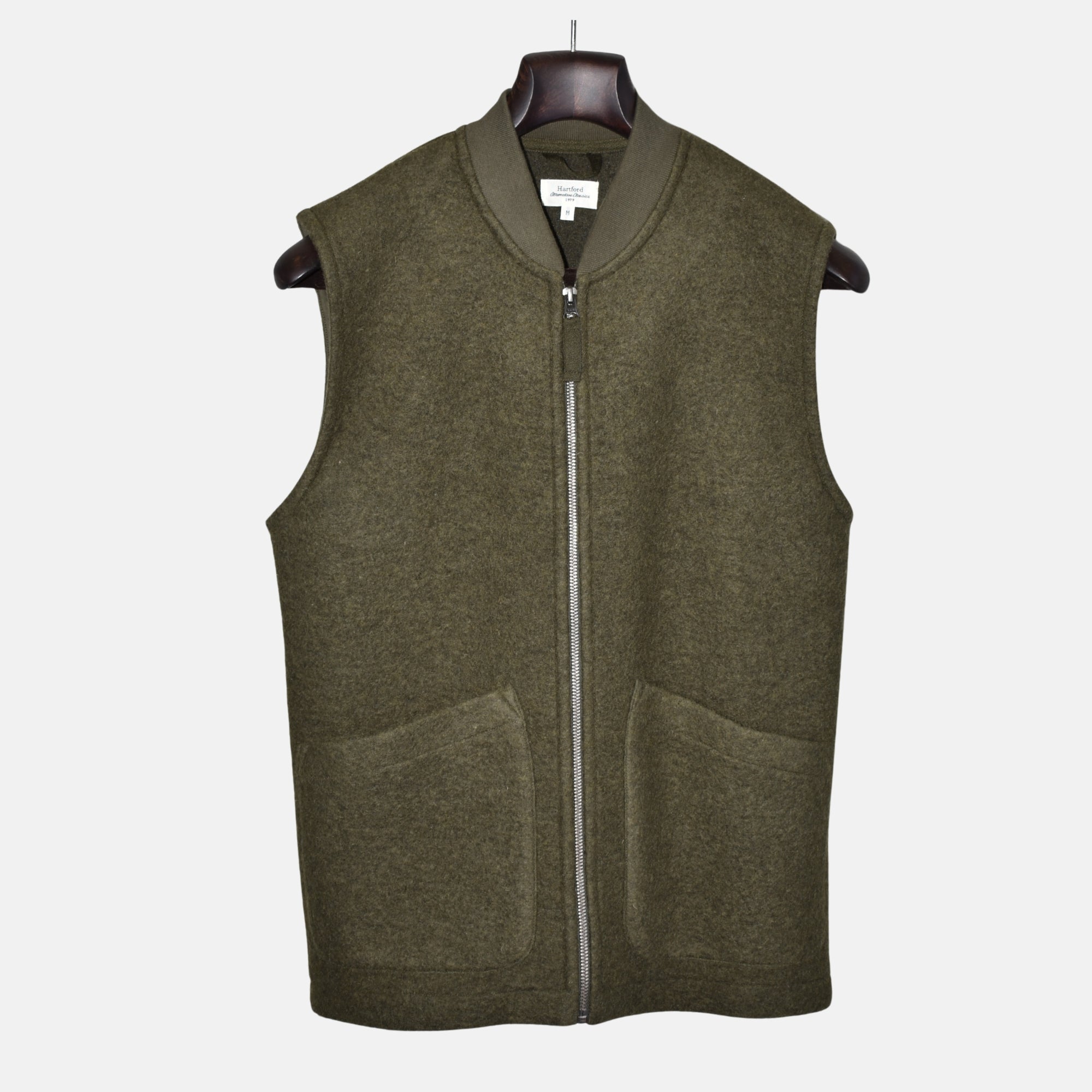 Khaki Vest made of Wool/Polyester (M)