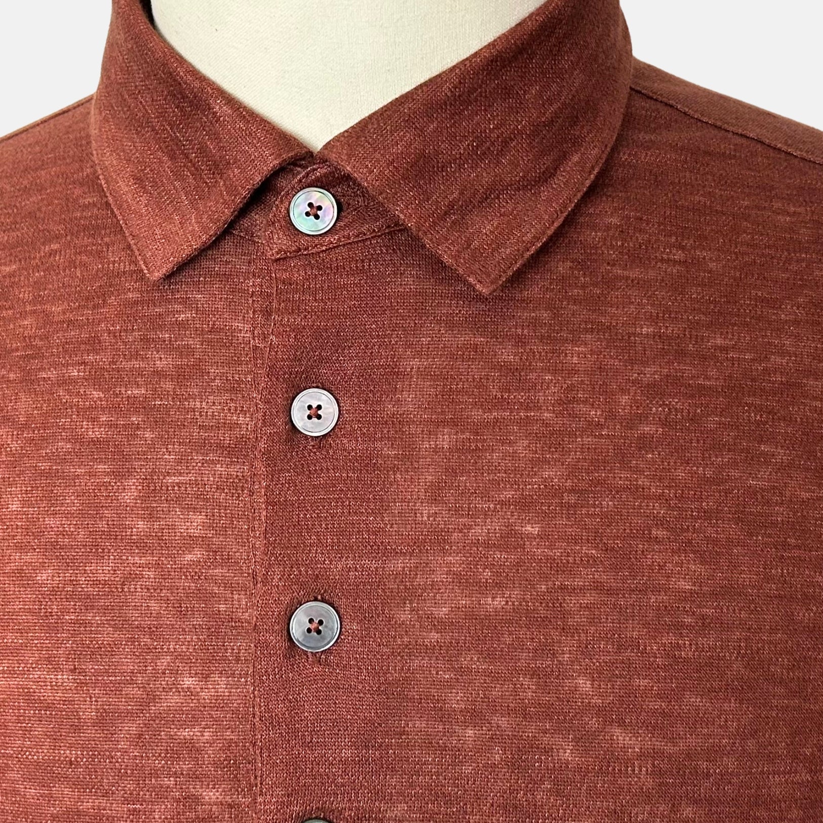 Brown Polo Shirt made of Linen (EU 50)