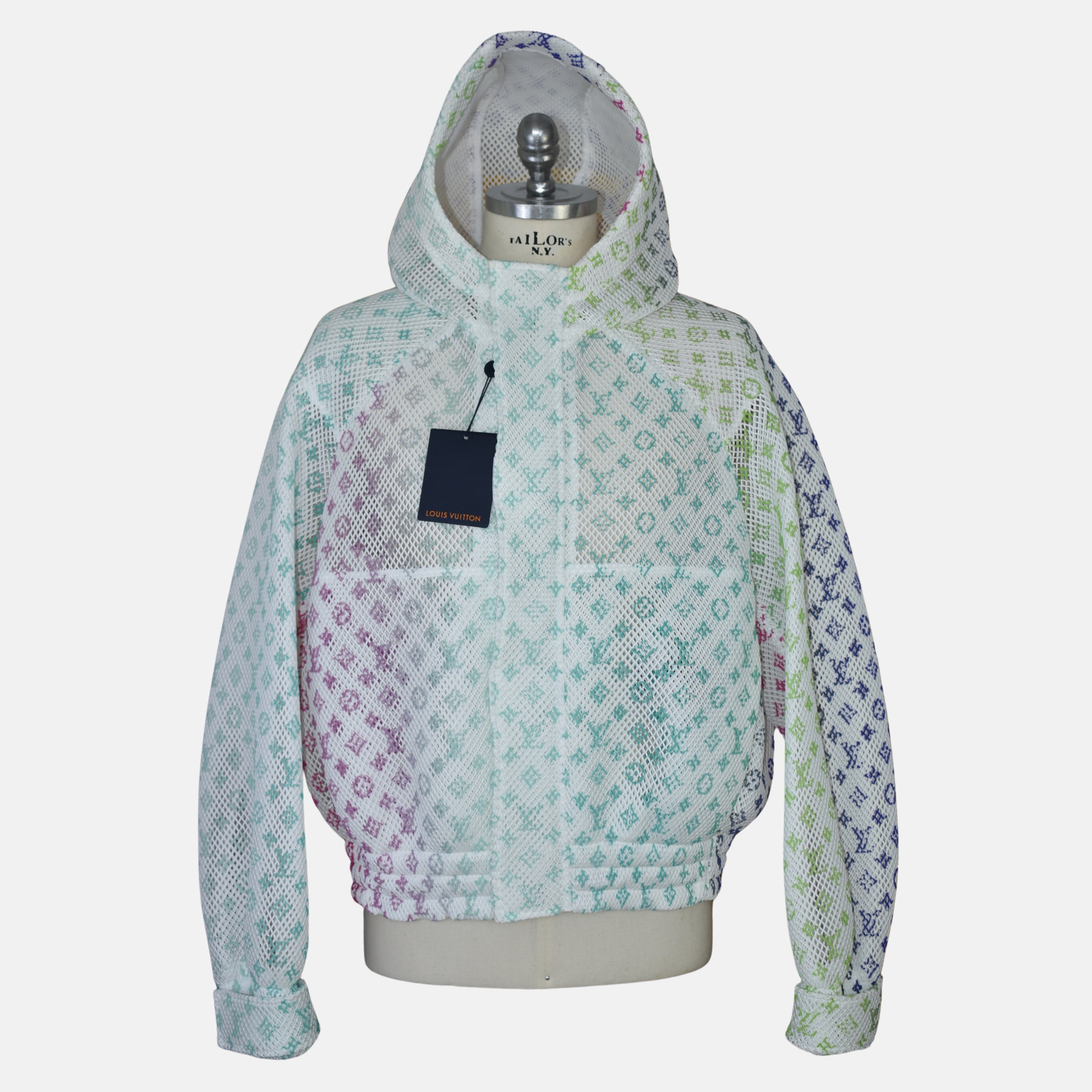 Multicolored Monogramme Mesh Gradient Hooded Blouson Jacket (EU 50)