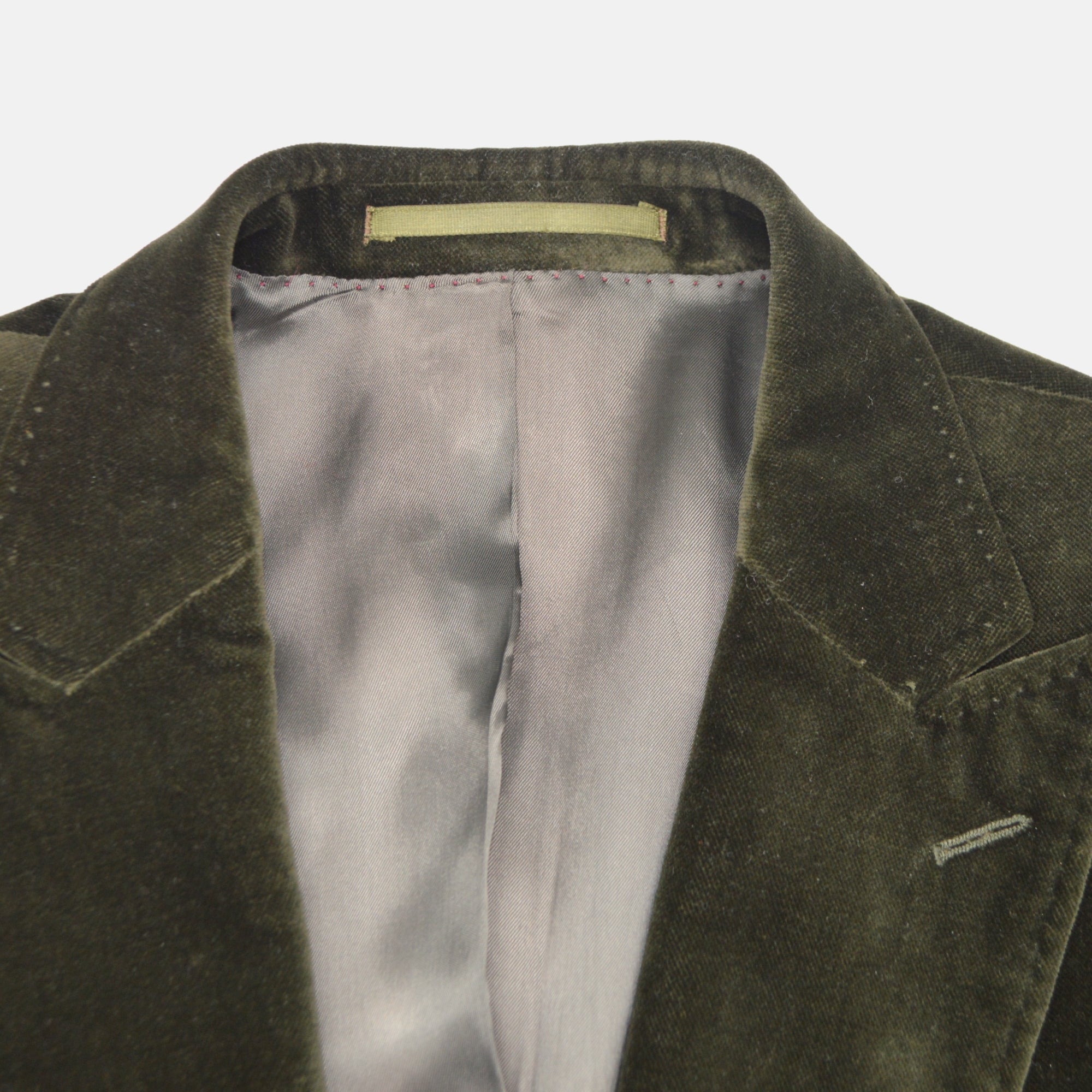 Green Velvet Blazer made of Cotton/Modal (EU 52)