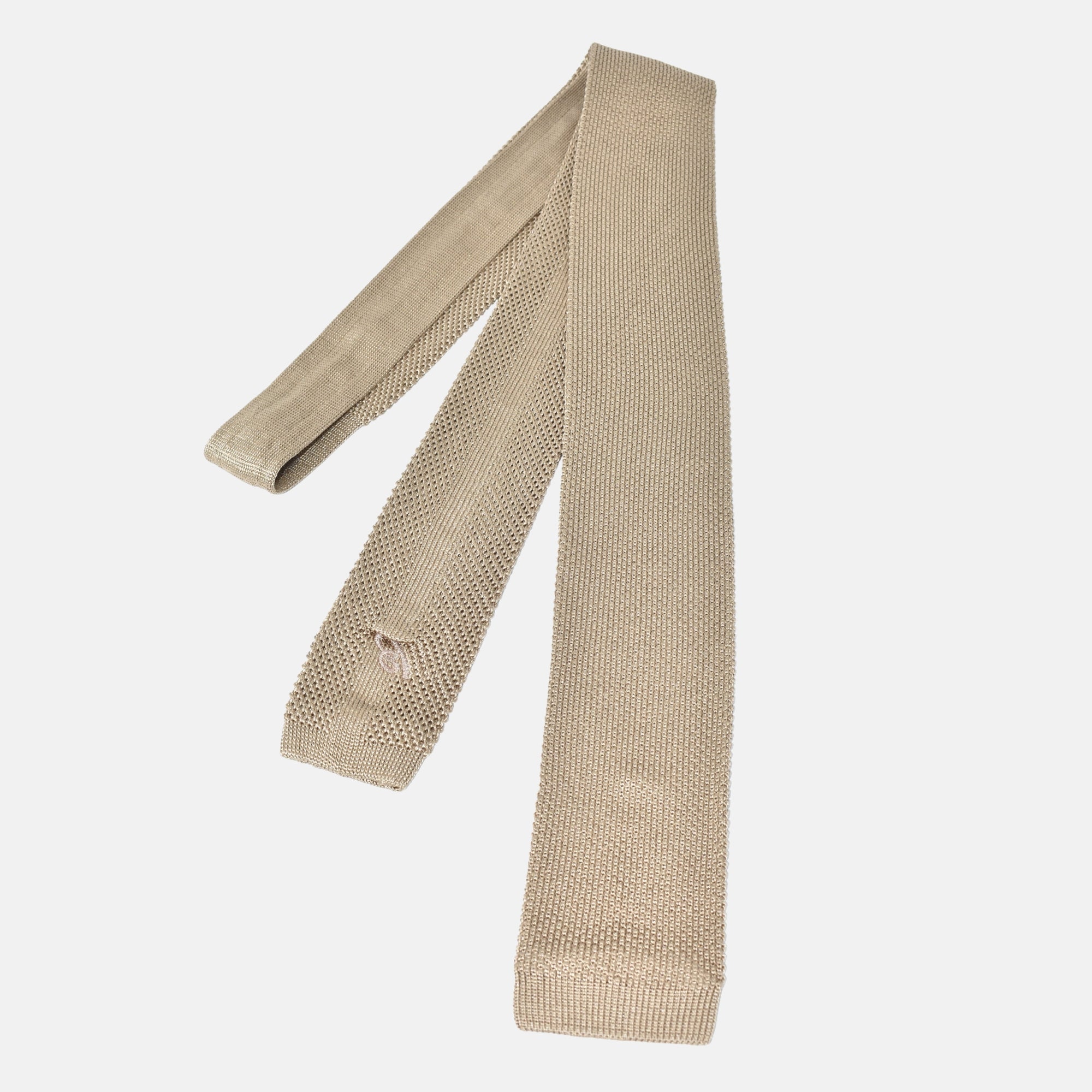 Golden Knitted Silk Tie