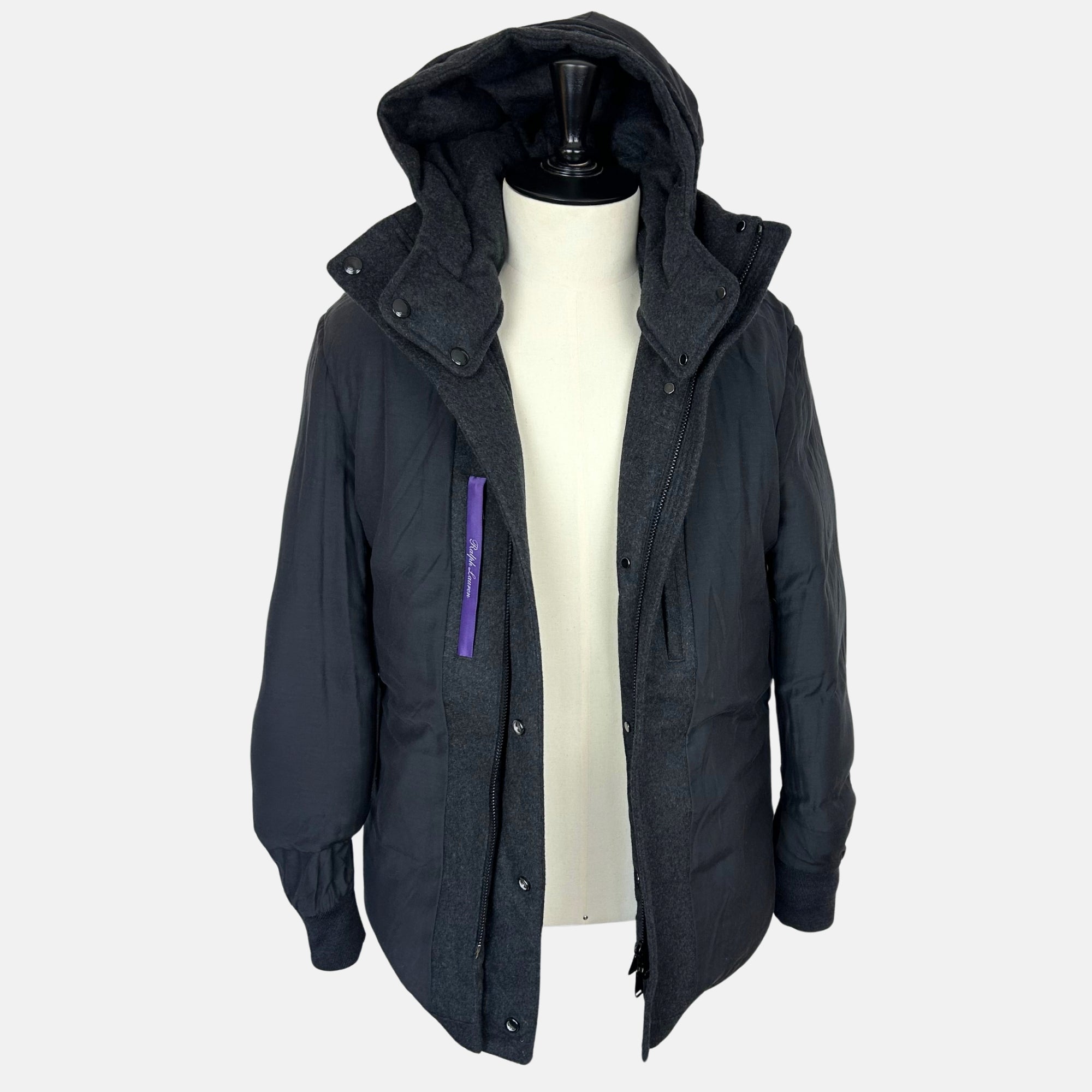 Charcoal  Down Jacket made of Wool/Nylon (M)