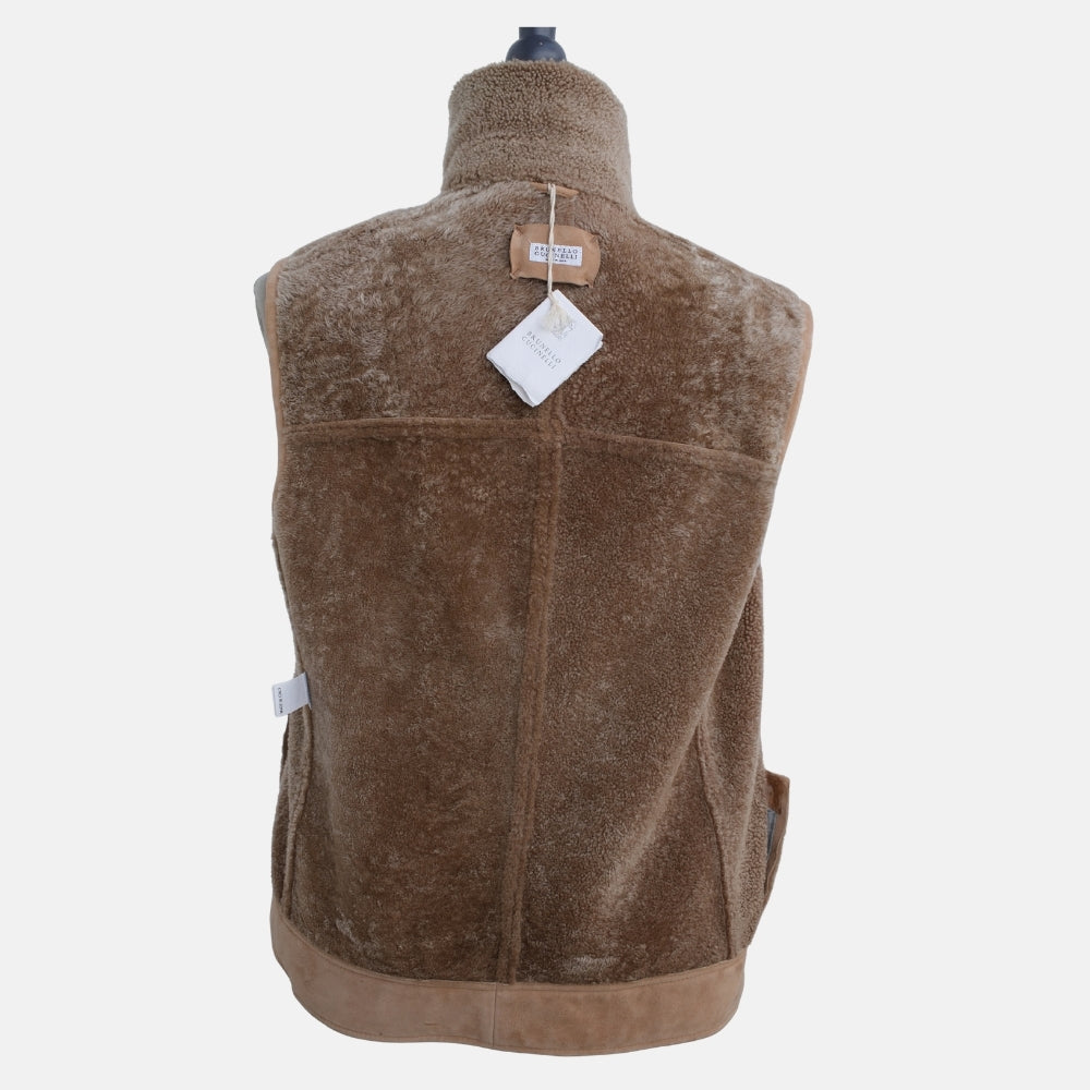 Beige Shearling Vest (M)