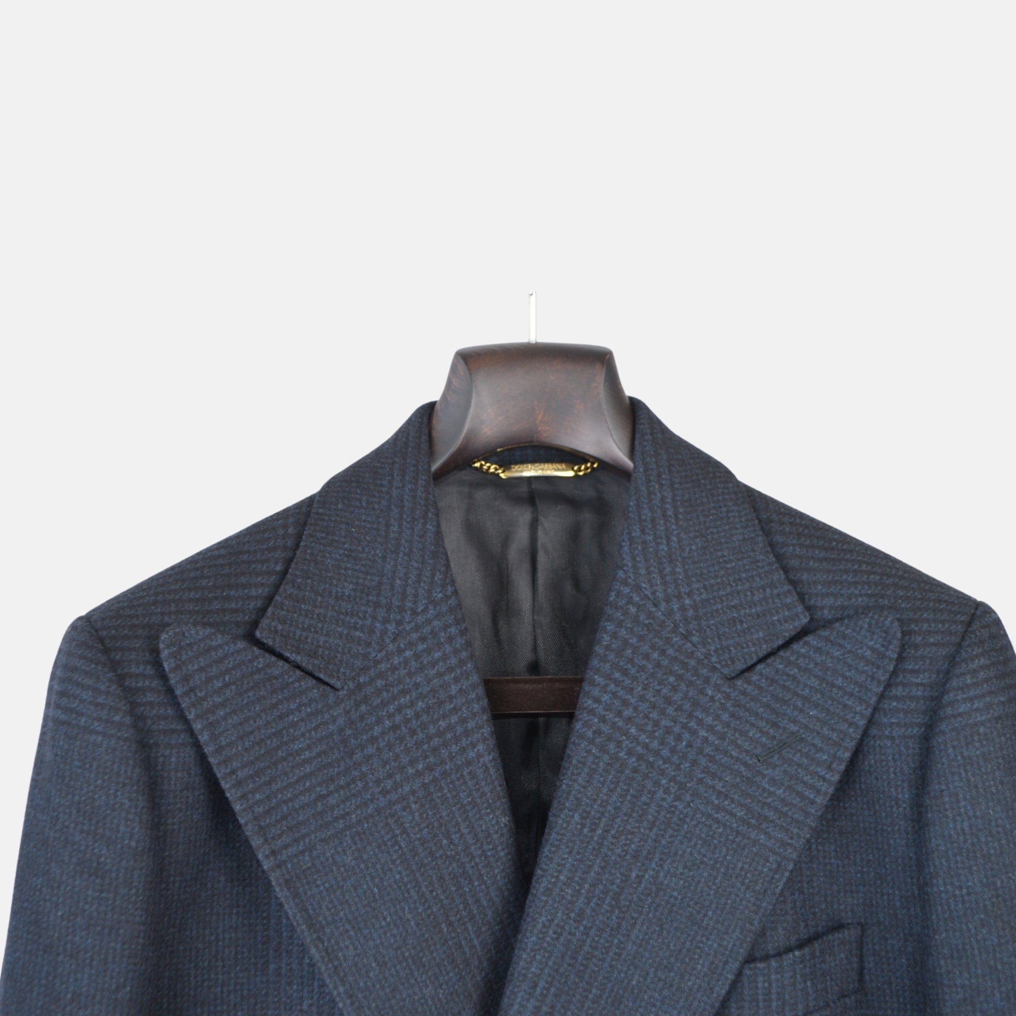 Navy Blue Patterned Coat made of Virgin Wool/Cashmere (EU 48)