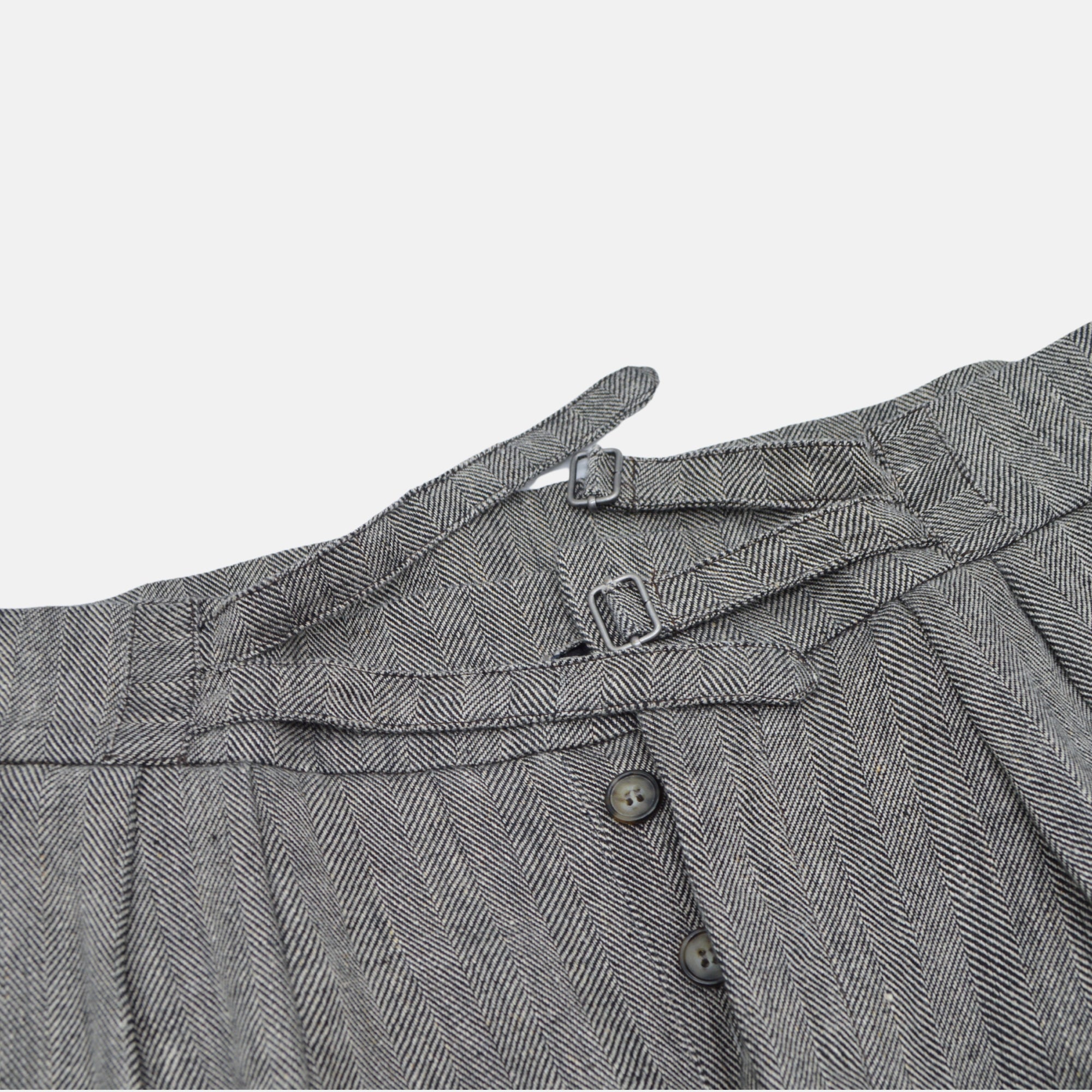 Grey Patterned Trousers made of Linen (W36)