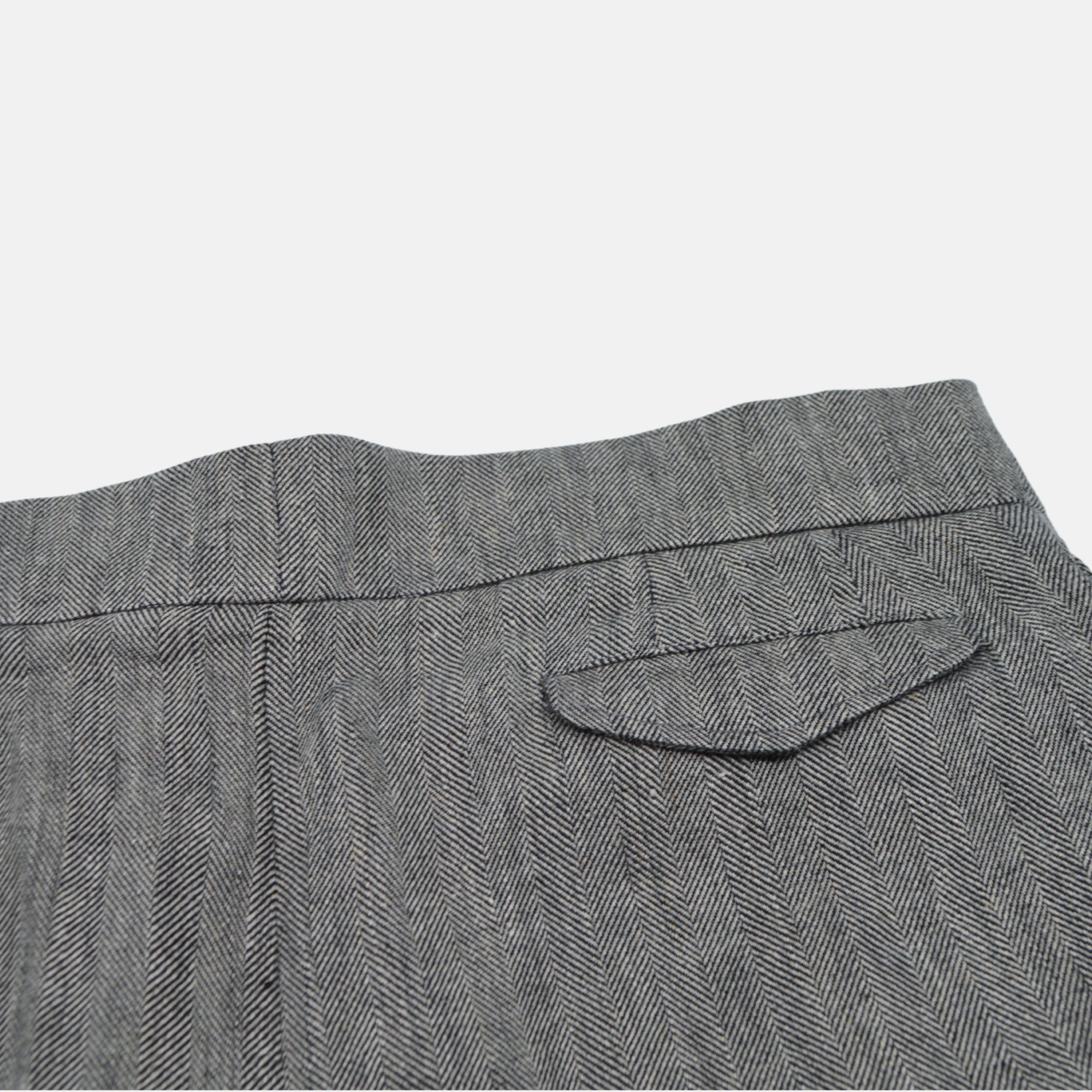 Grey Patterned Trousers made of Linen (W36)