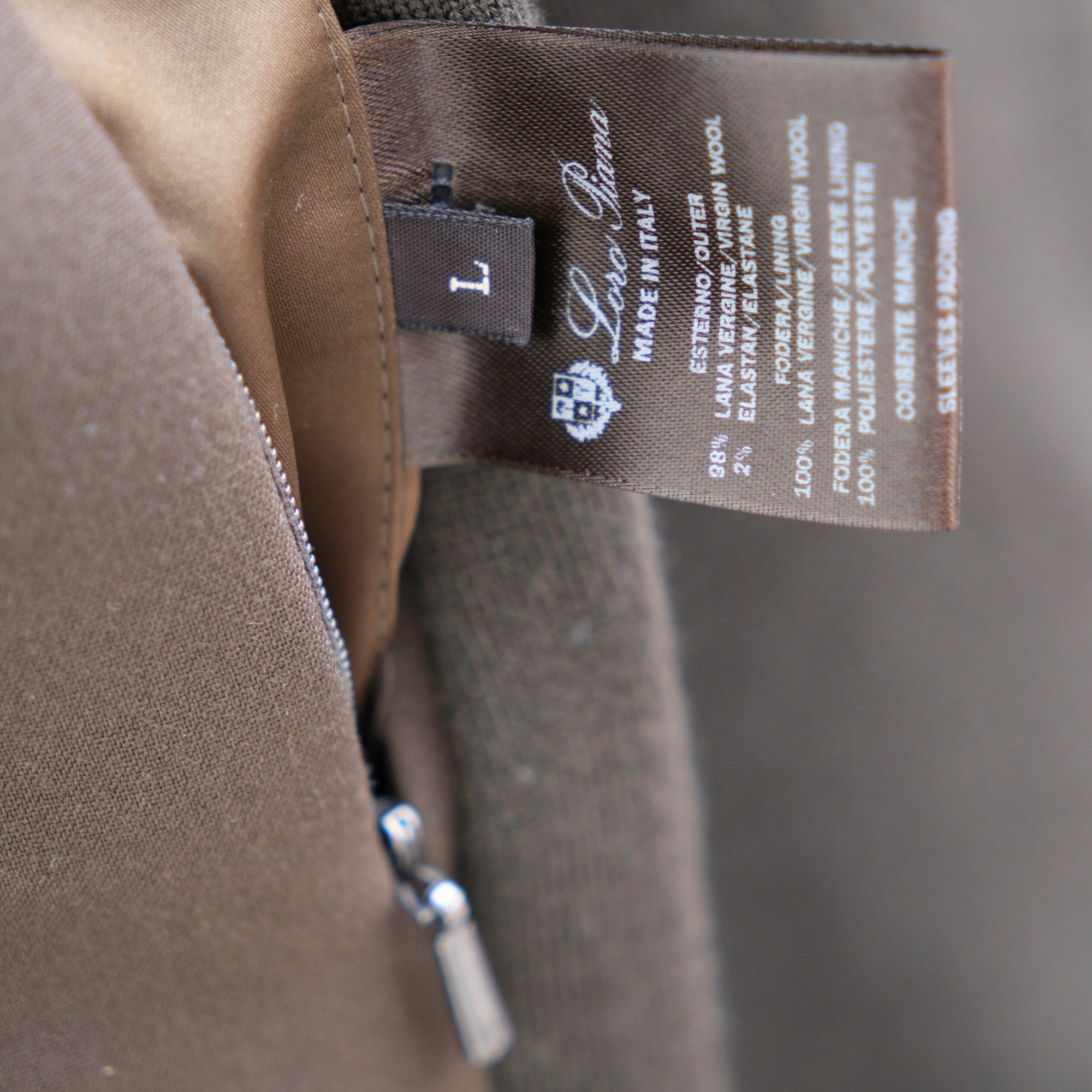 Brown Hooded Jacket made of Virgin Wool (L)