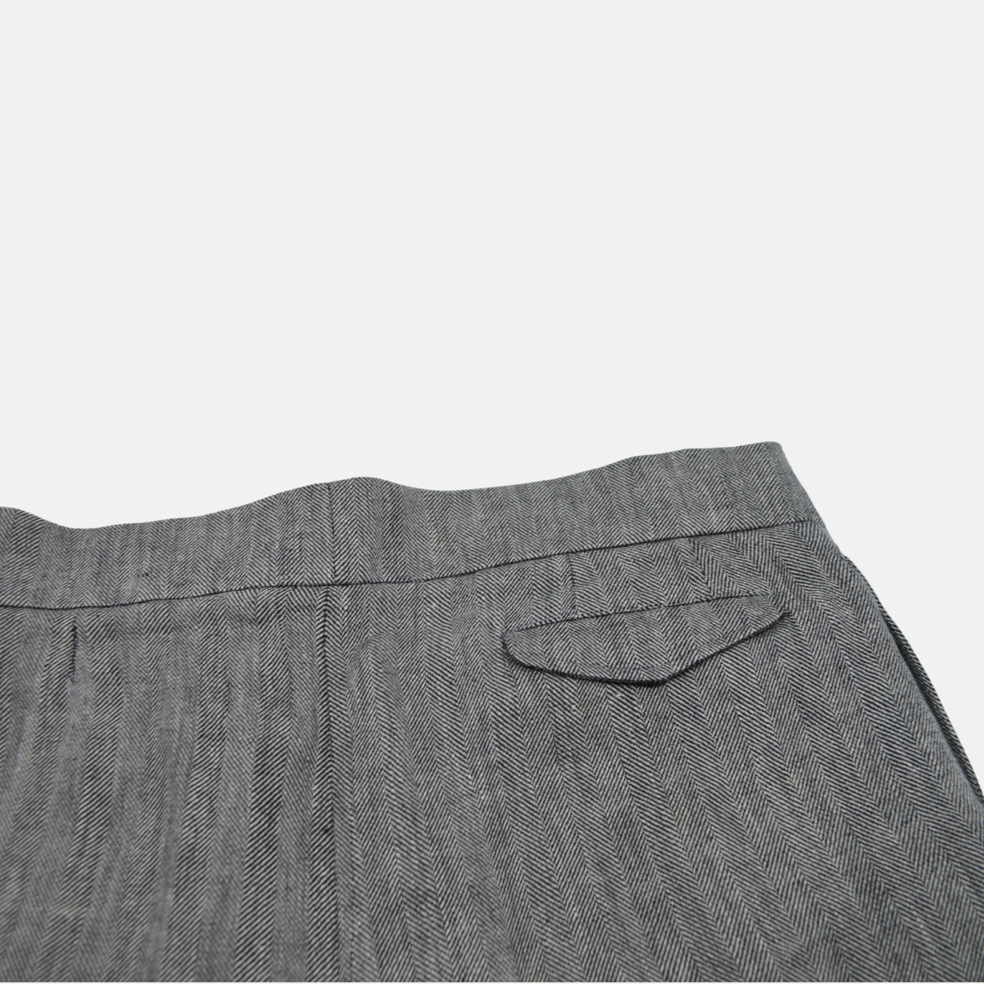 Grey Patterned Trousers made of Linen (W36)