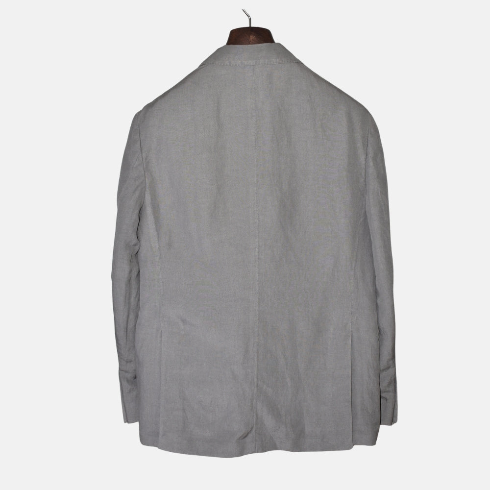 Grey Double Breasted Linen Blazer (EU 52)
