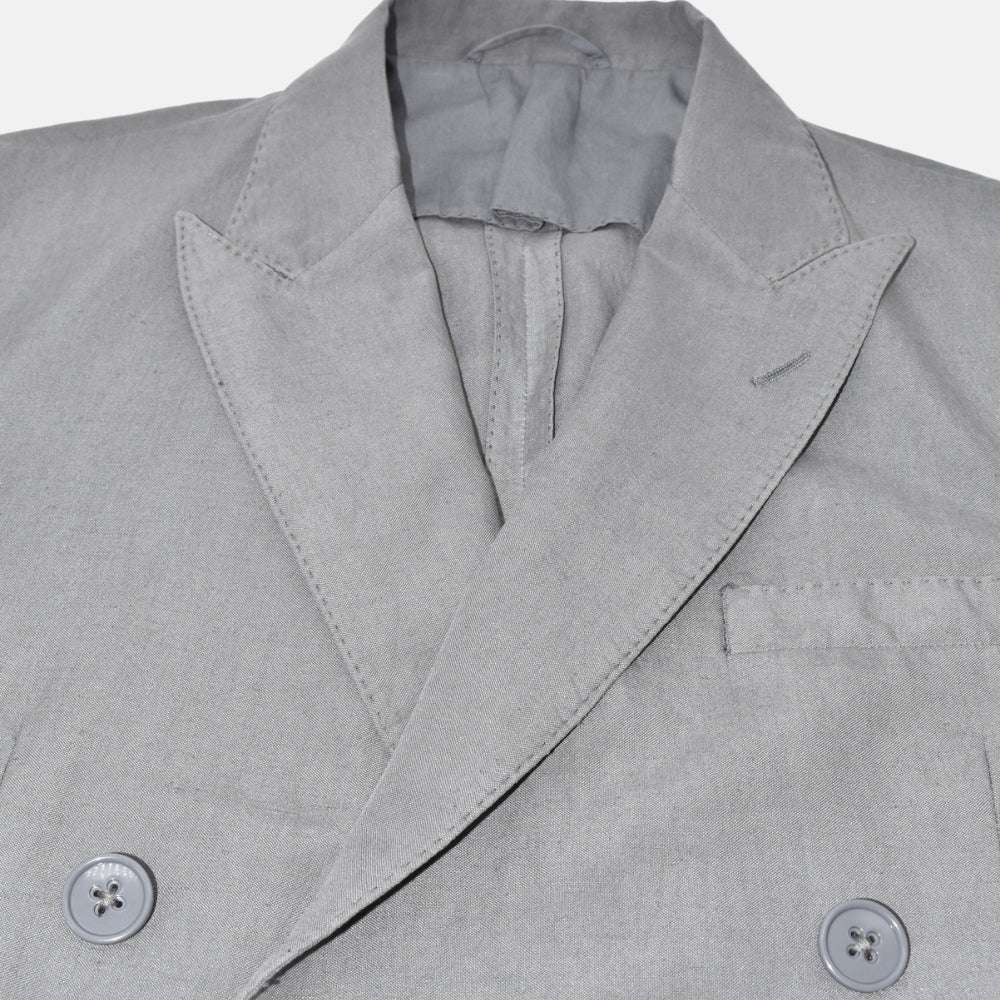 Grey Double Breasted Linen Blazer (EU 52)