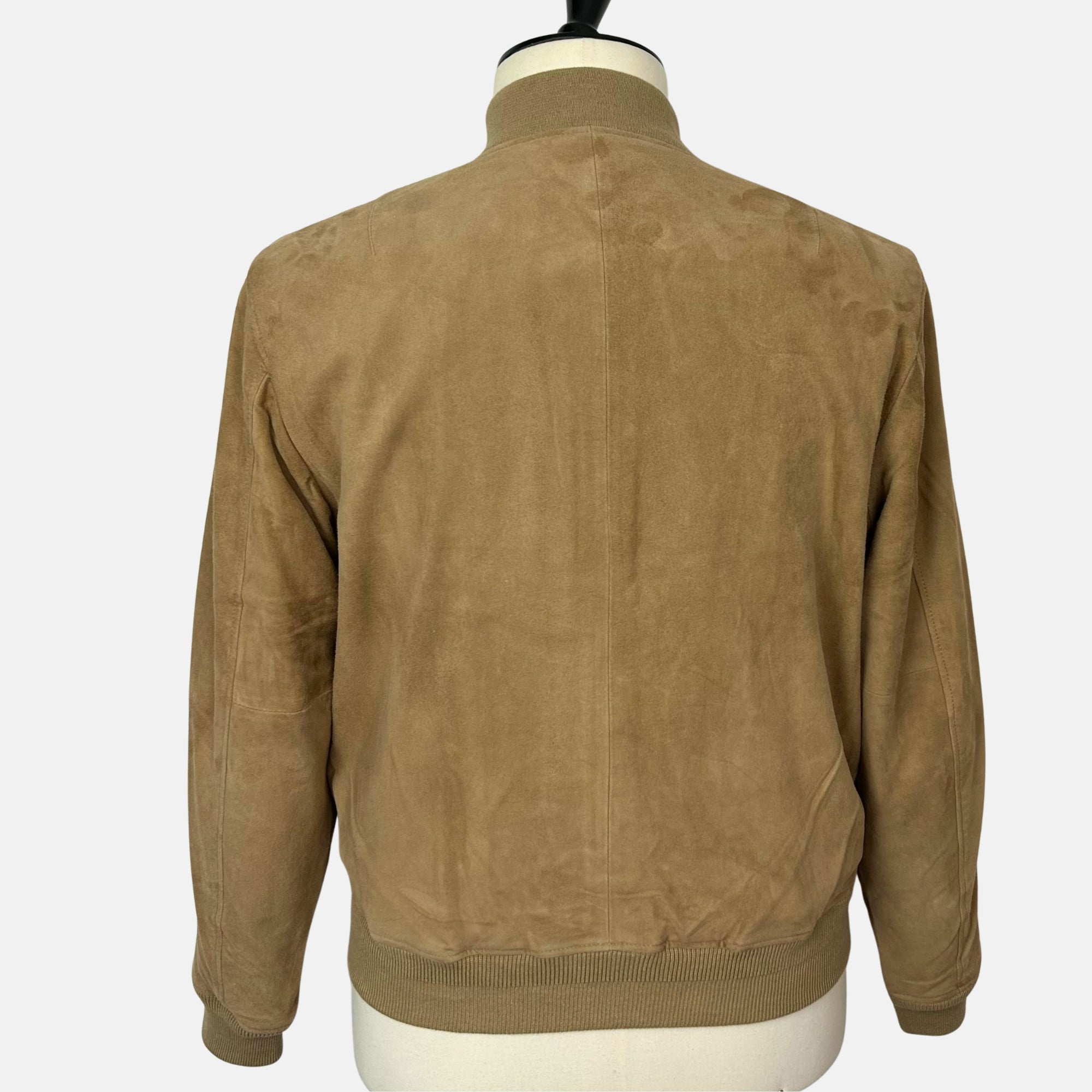 Khaki Bomber Jacket made of Suede (XXL)