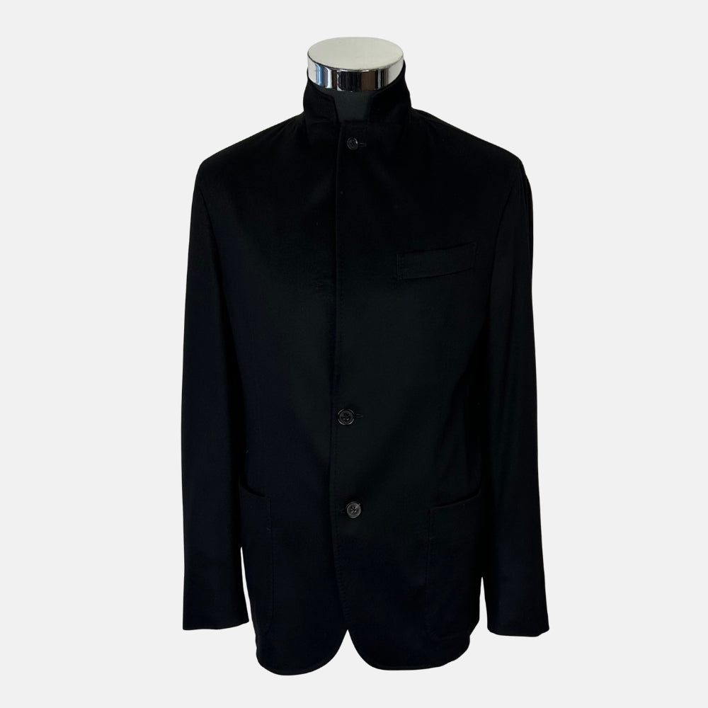 Black Blazer made of Cashmere/Leather Details (EU 48)