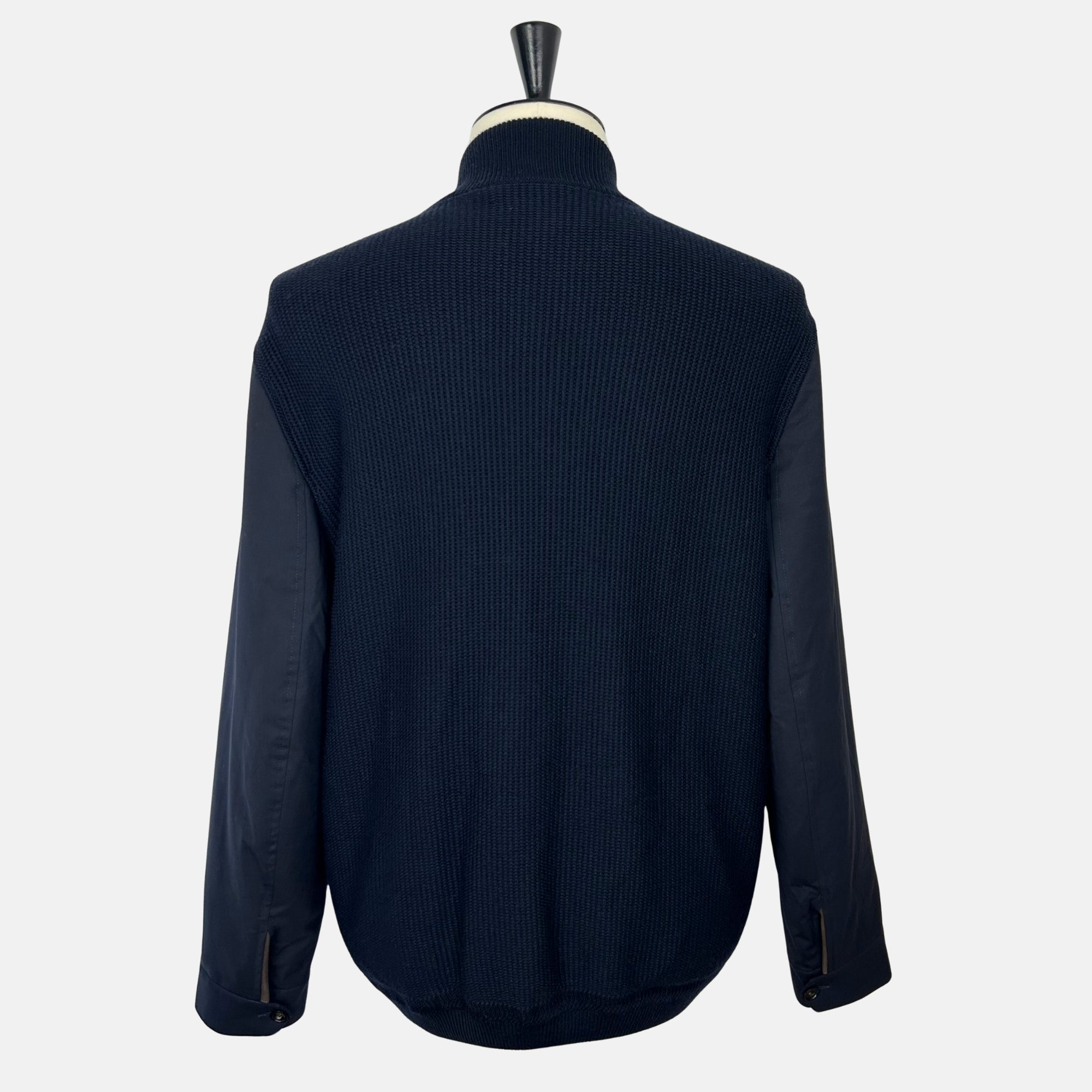 Navy Jacket made of Wool with Leather Details (EU 56)